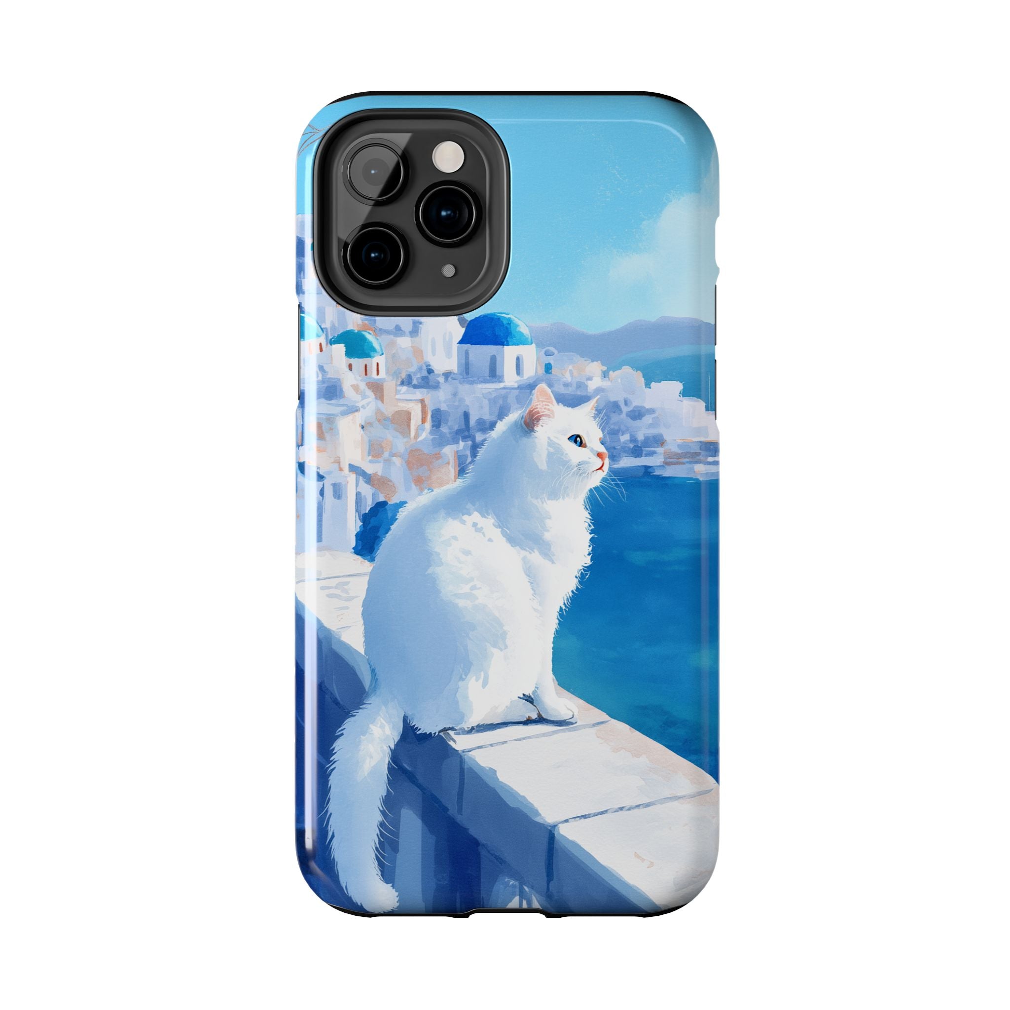 White Cat in Santorini