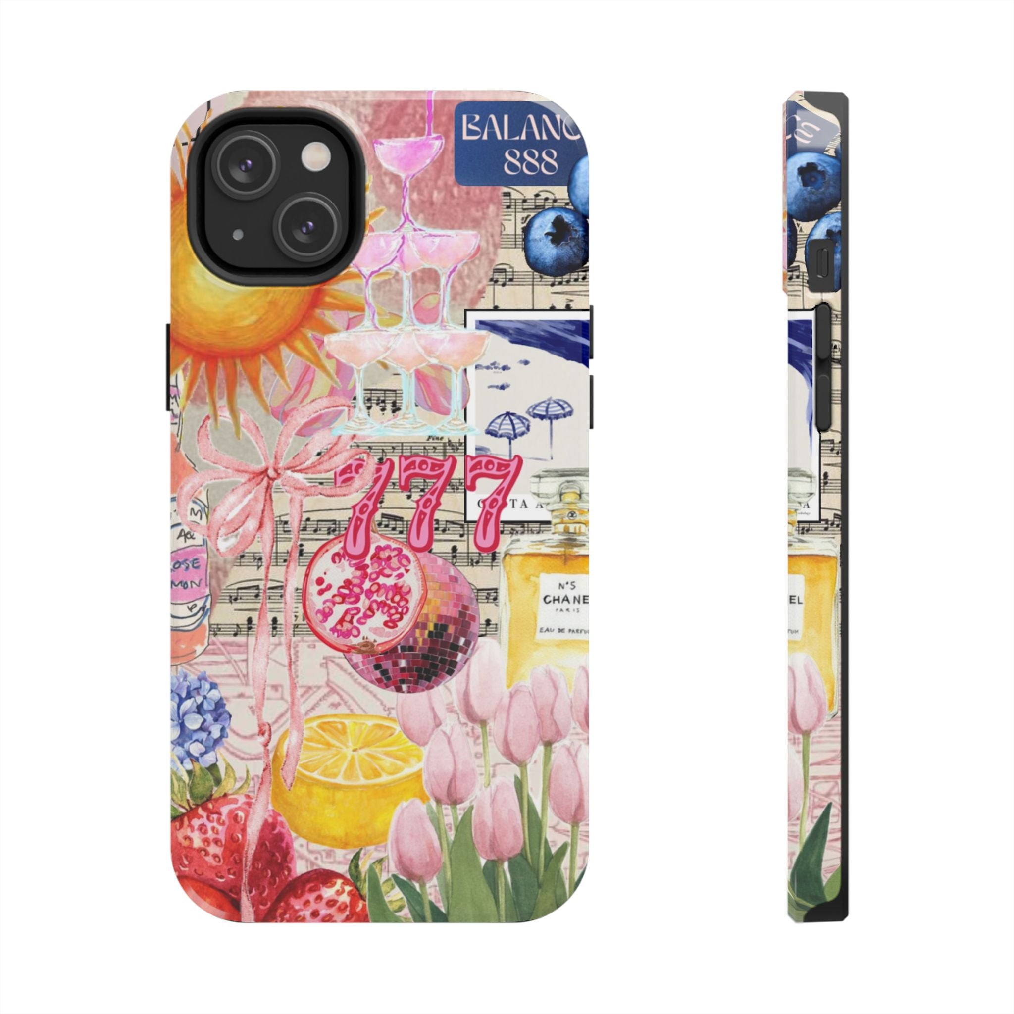 777 Vintage Lemon, Tulips & Pink Motifs