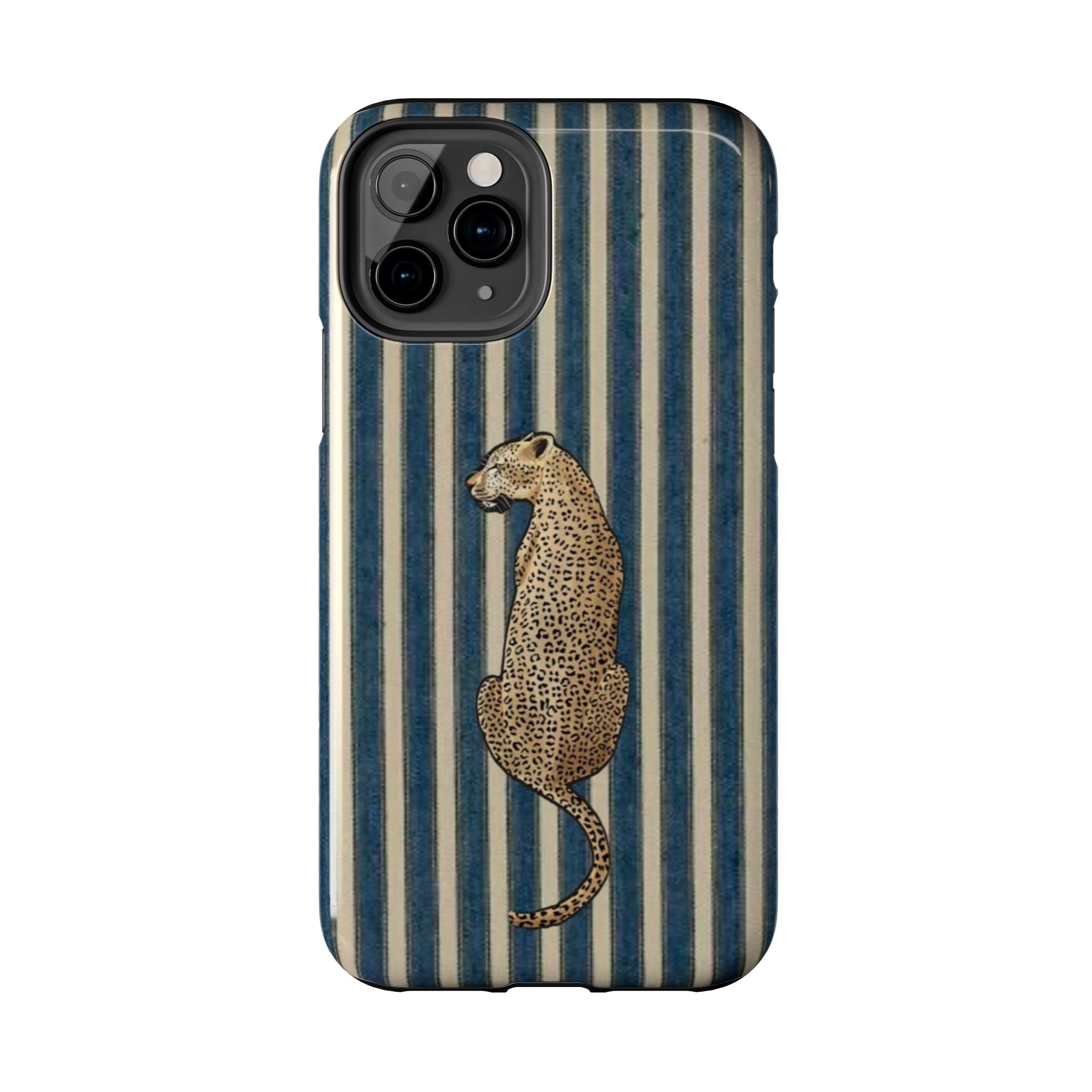 Leopard Vintage Blue Stripe