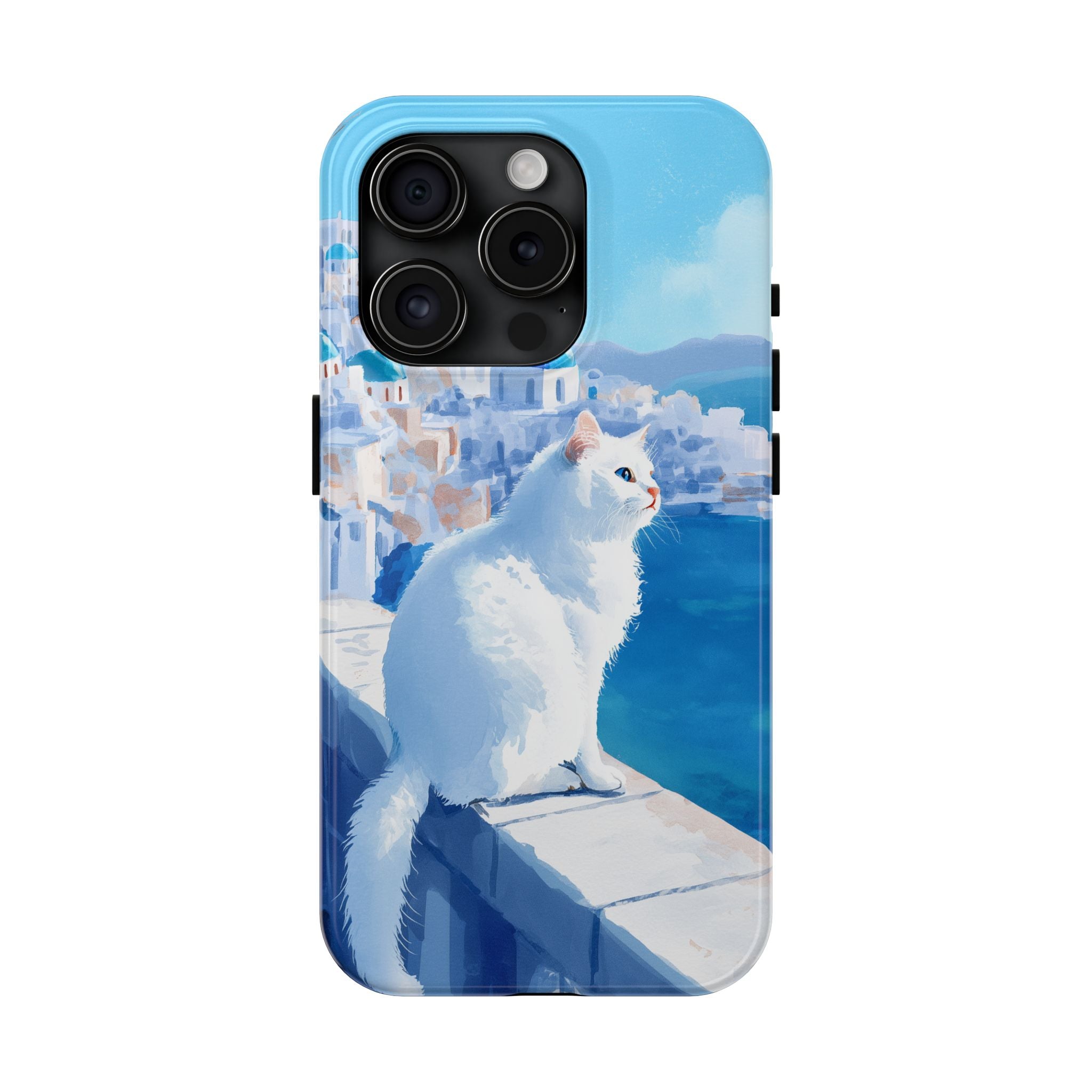 White Cat in Santorini