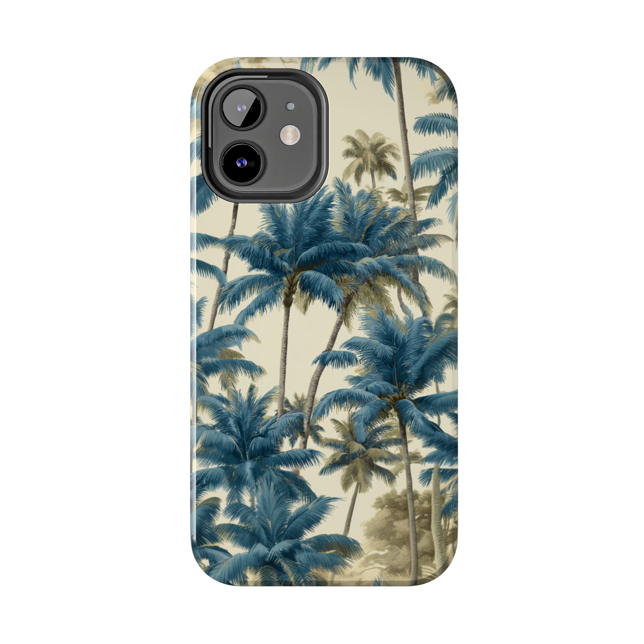 Blue Vintage Tropical Palm