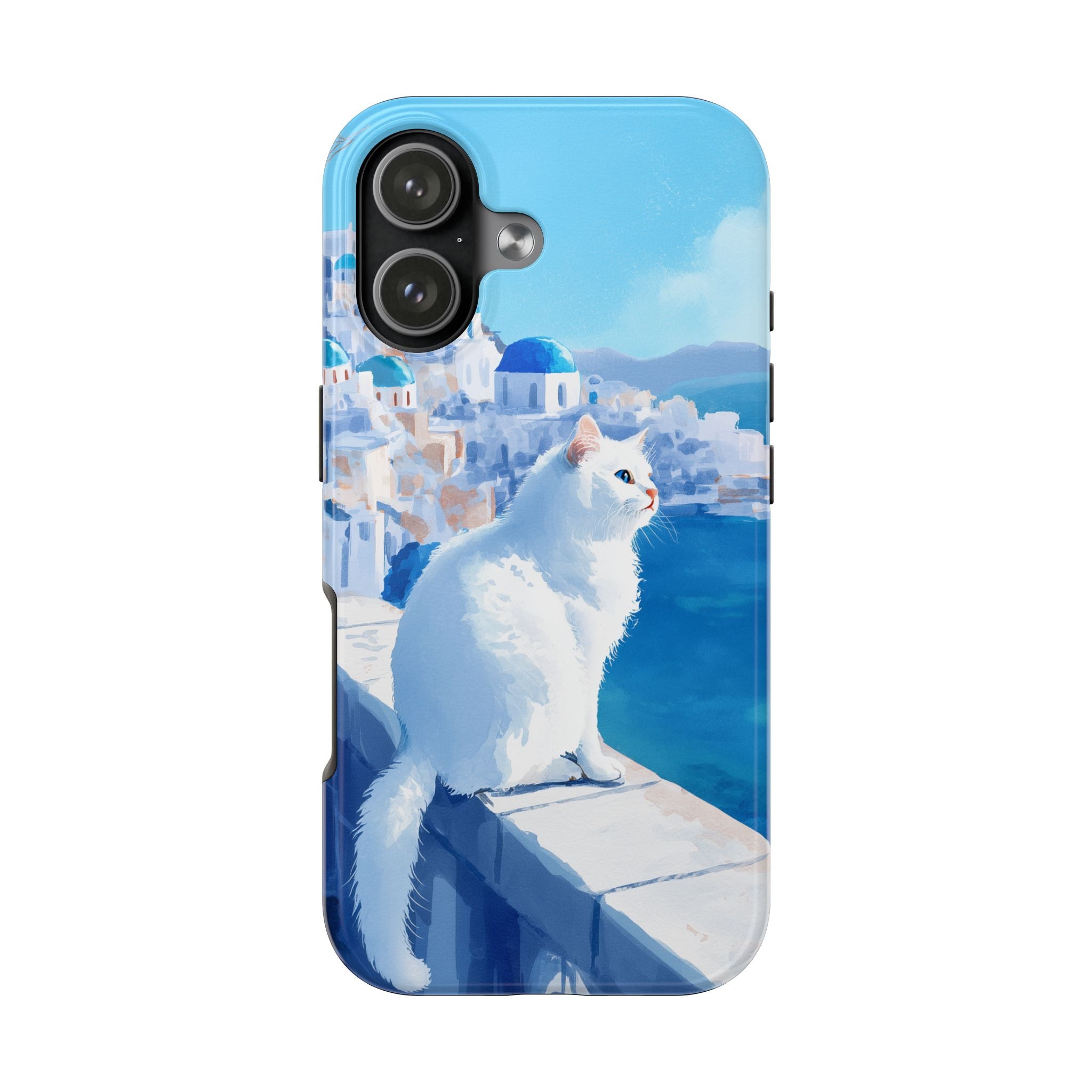 White Cat in Santorini
