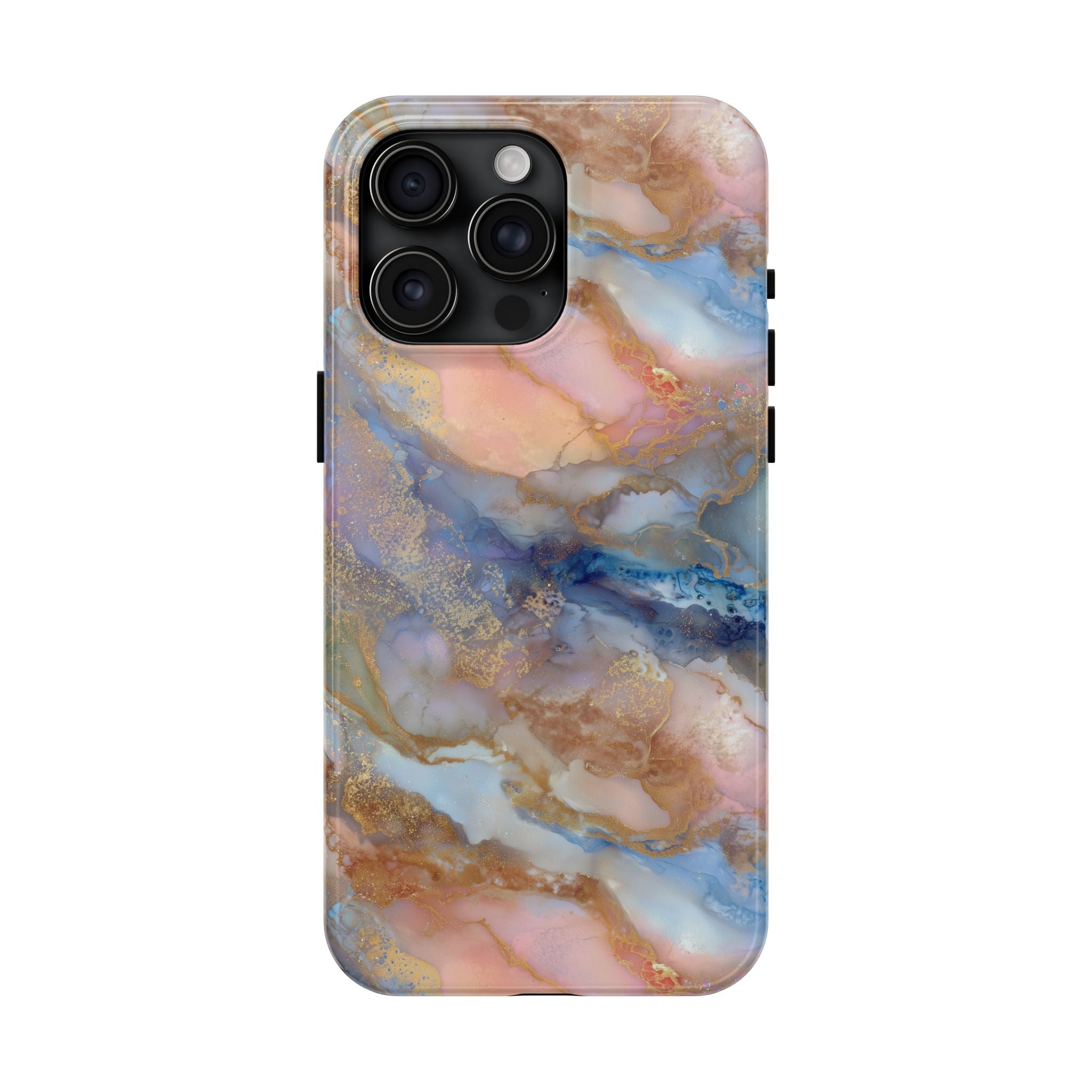 Rose Gold & Blue Abstract Marble