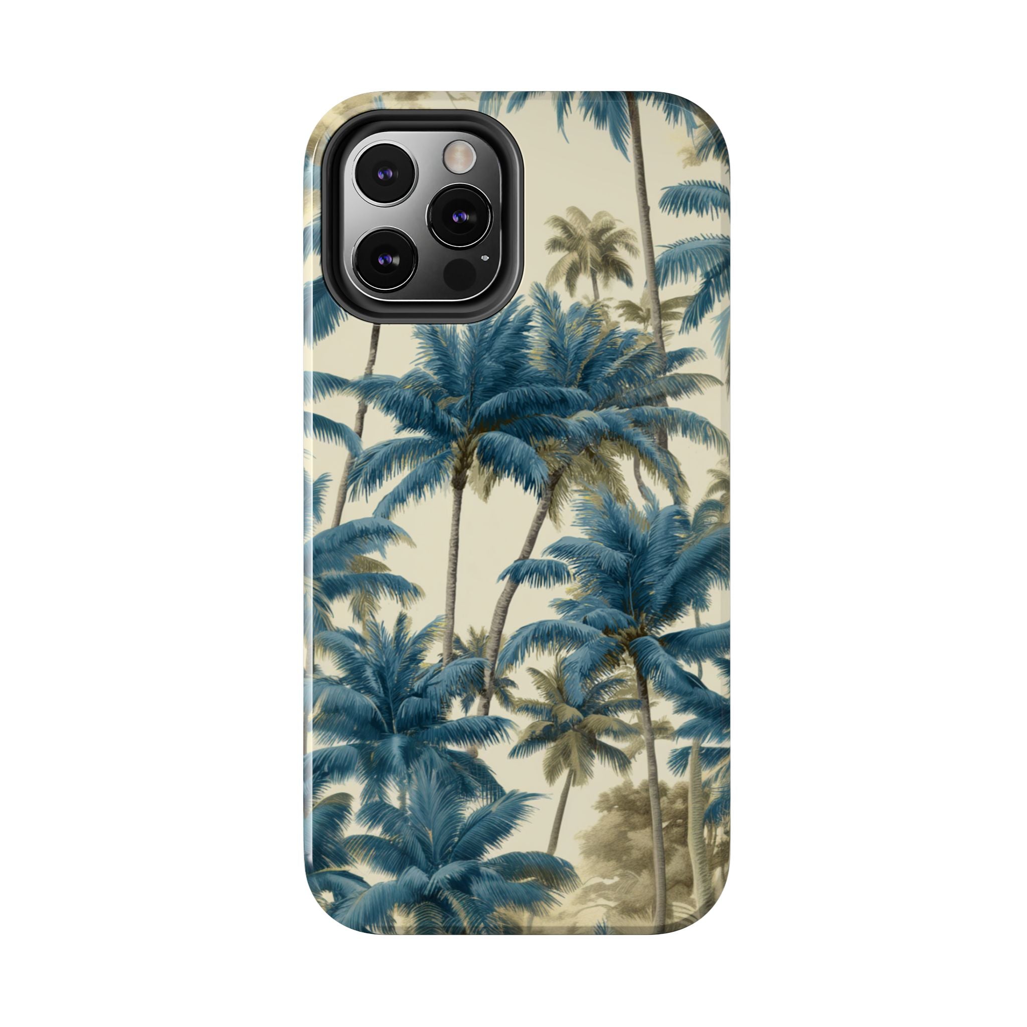 Blue Vintage Tropical Palm