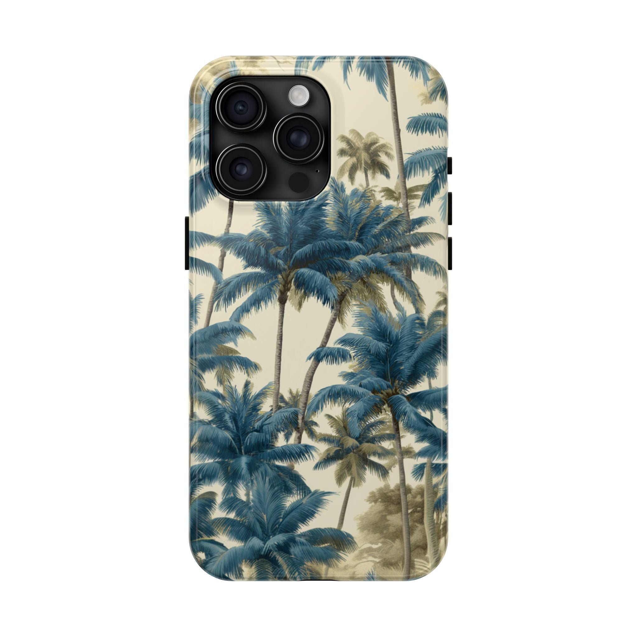 Blue Vintage Tropical Palm