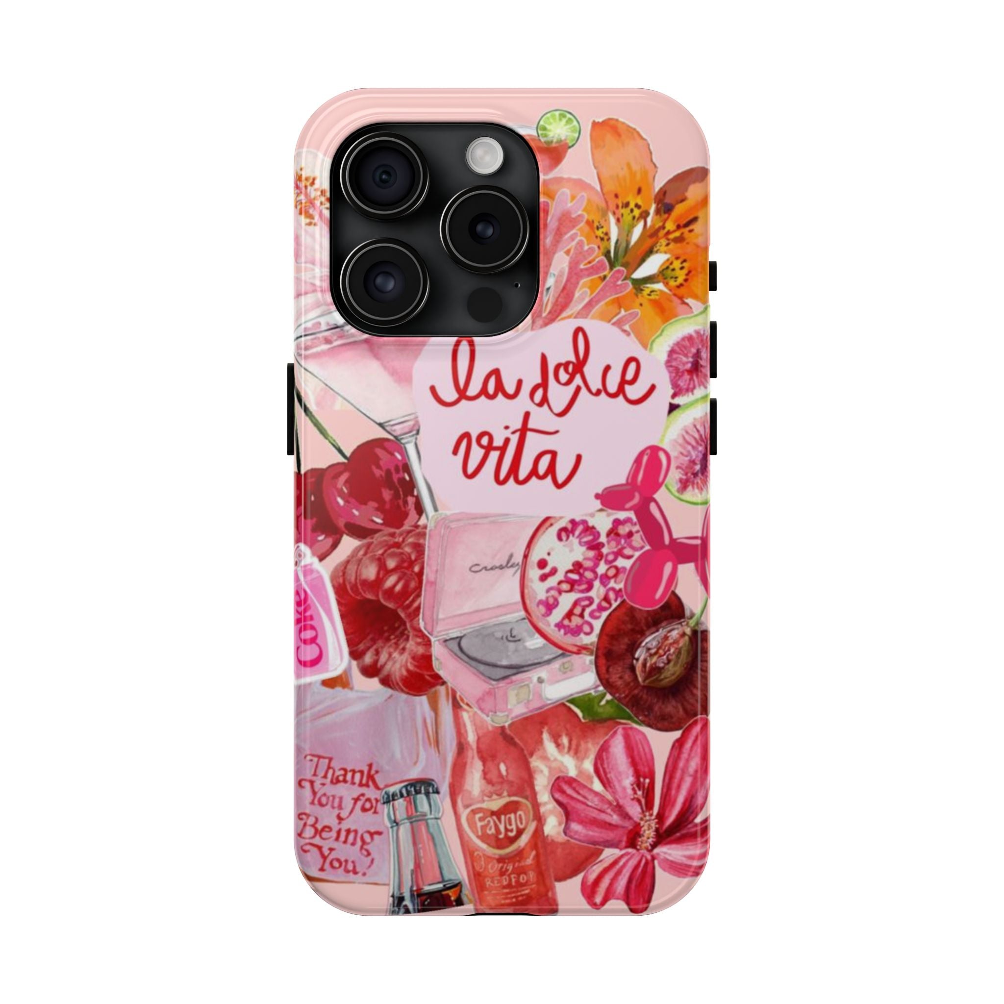 'La Dolce Vita' Pink Floral Collage