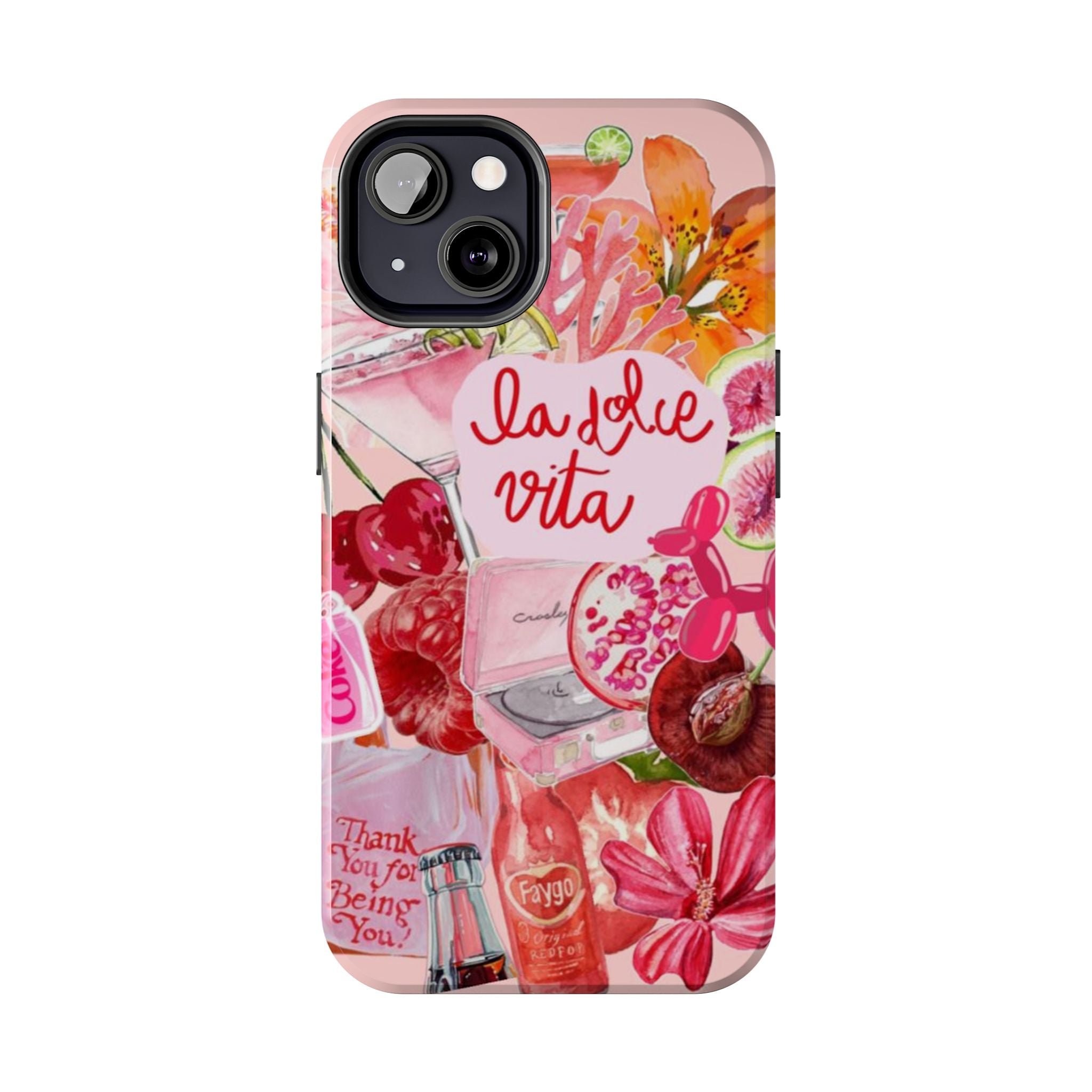 'La Dolce Vita' Pink Floral Collage