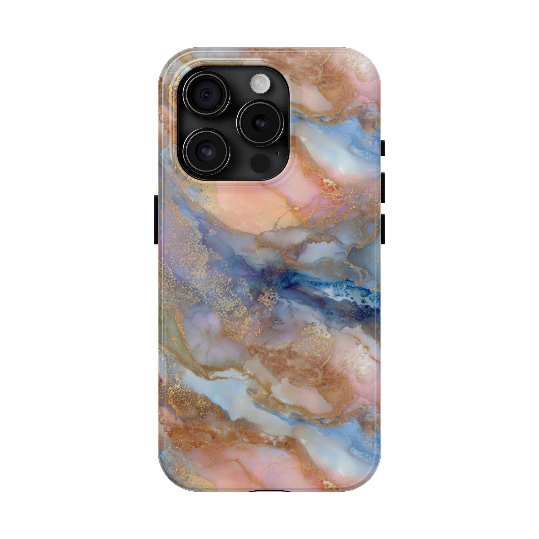 Rose Gold & Blue Abstract Marble