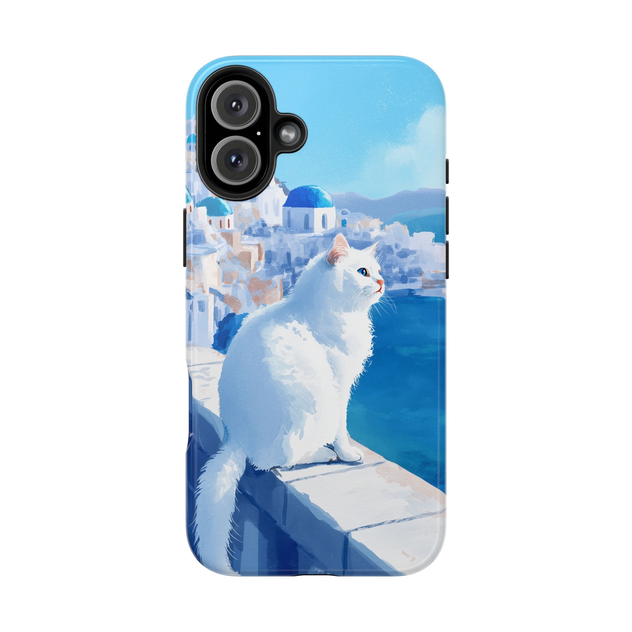 White Cat in Santorini