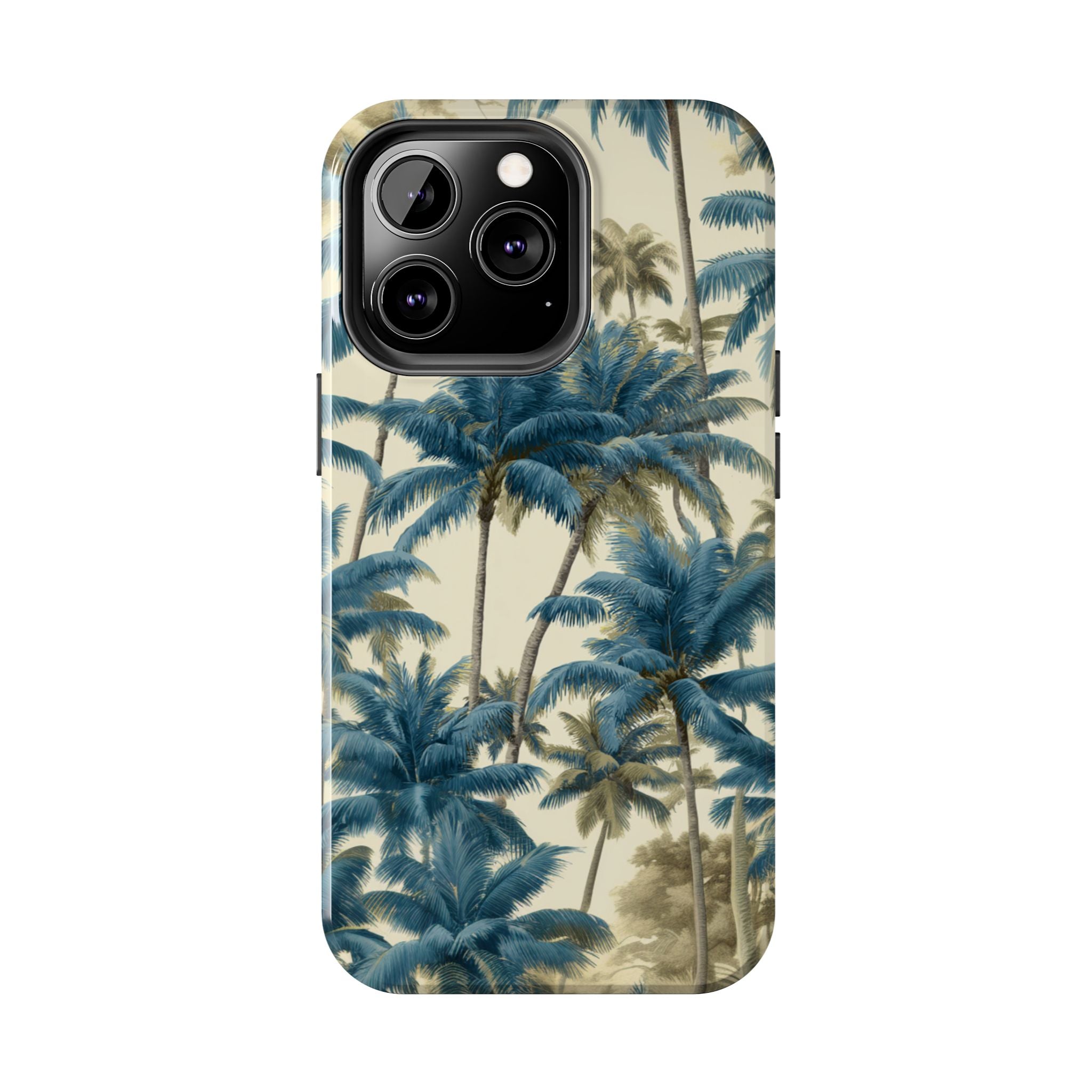 Blue Vintage Tropical Palm