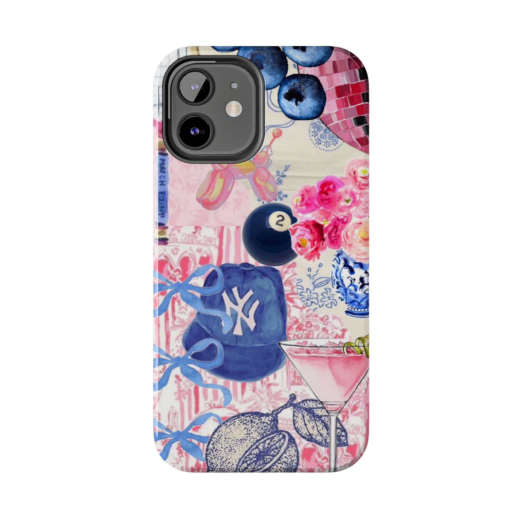 Pink Collage NY Cap, Martini & 8 Ball