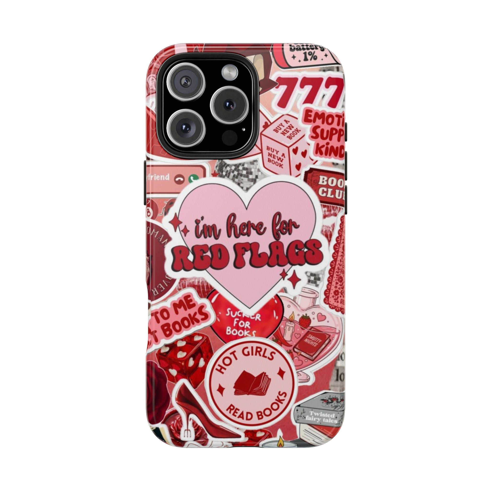 "I’m Here for Red Flags" Red Aesthetic Sticker Collage