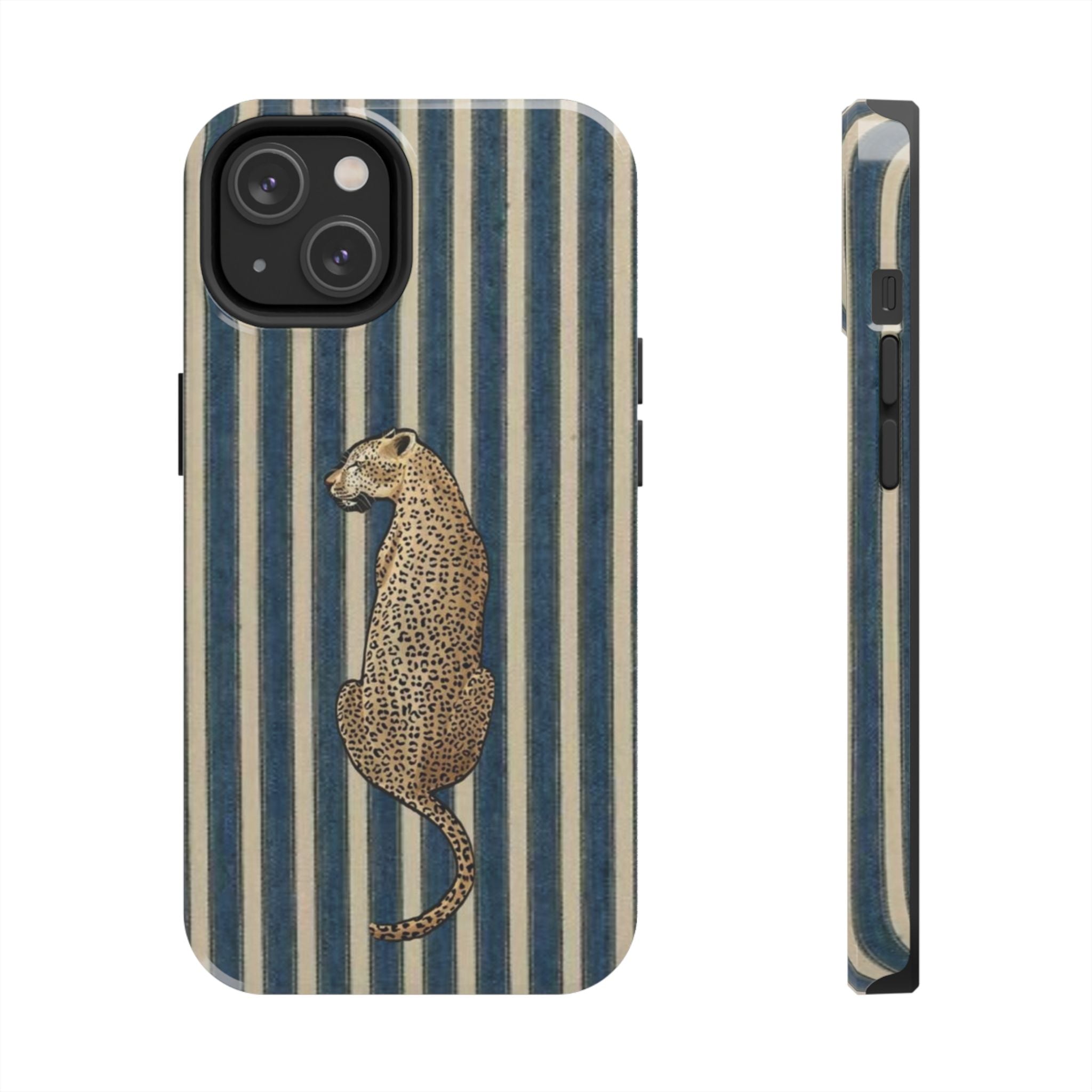 Leopard Vintage Blue Stripe