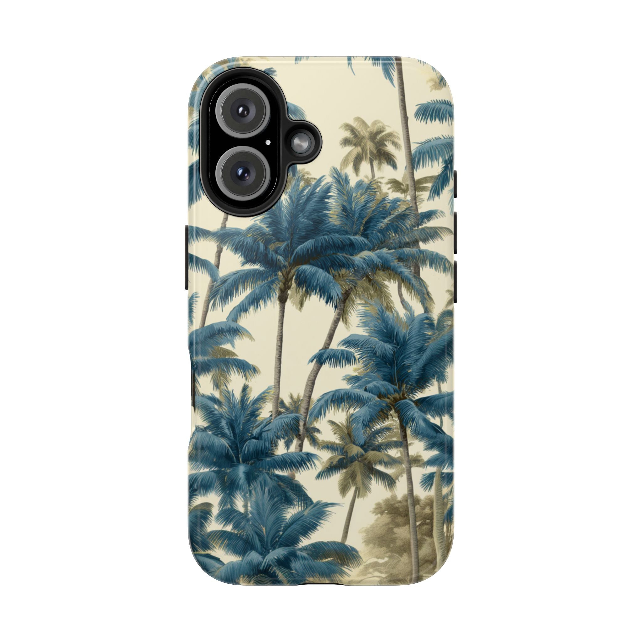 Blue Vintage Tropical Palm