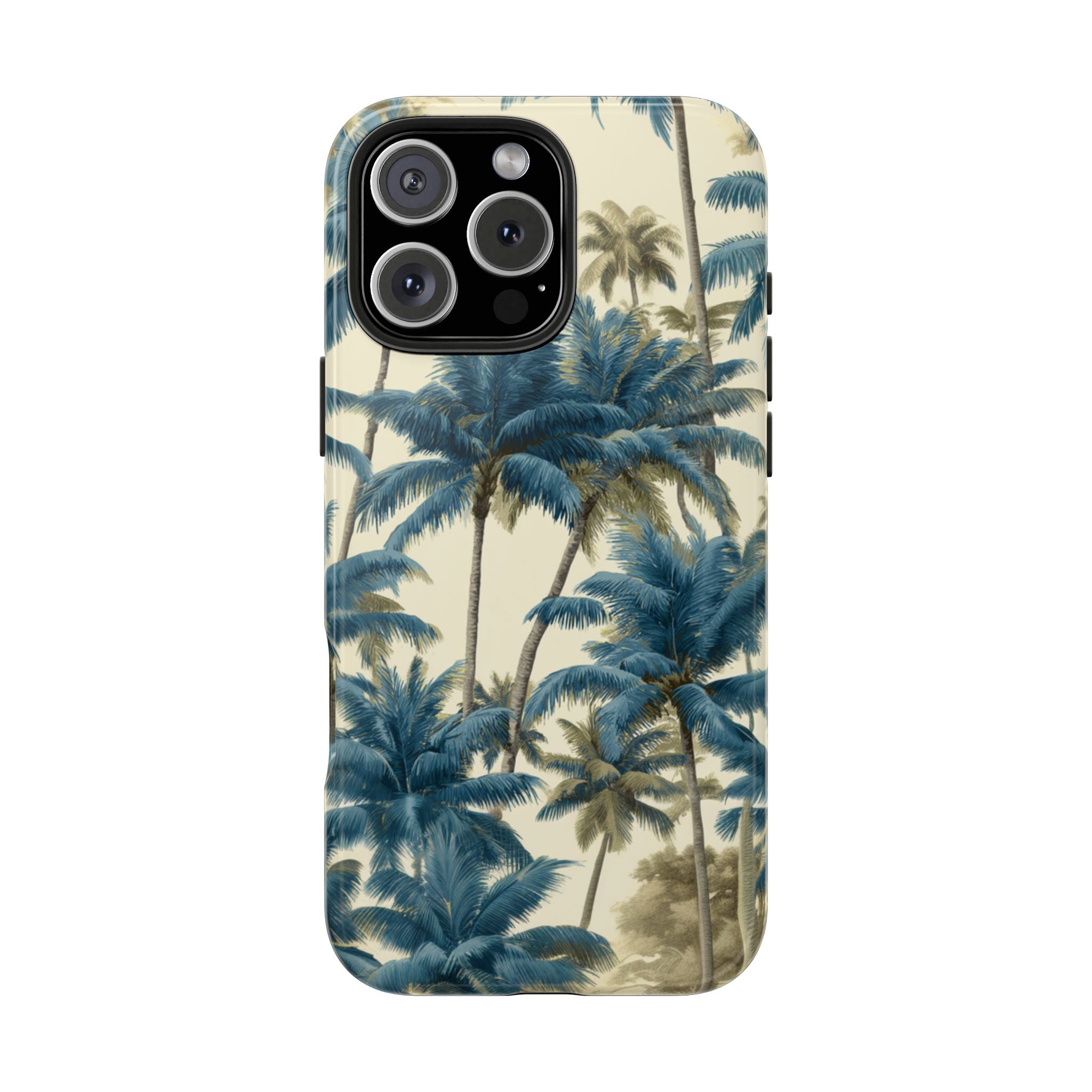 Blue Vintage Tropical Palm