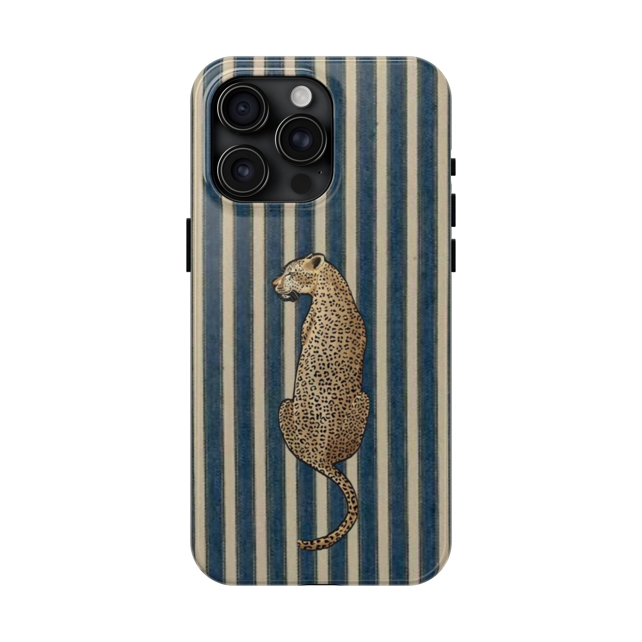 Leopard Vintage Blue Stripe