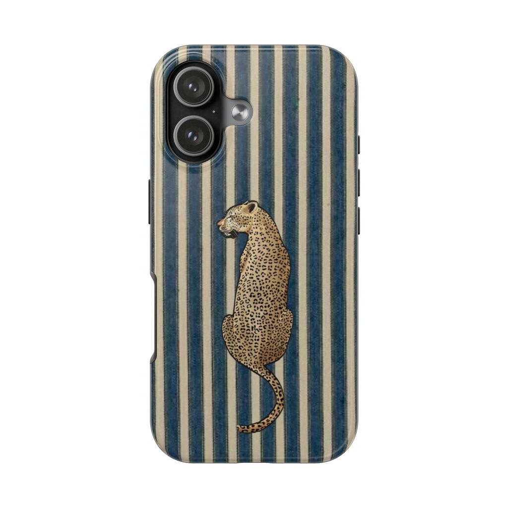 Leopard Vintage Blue Stripe