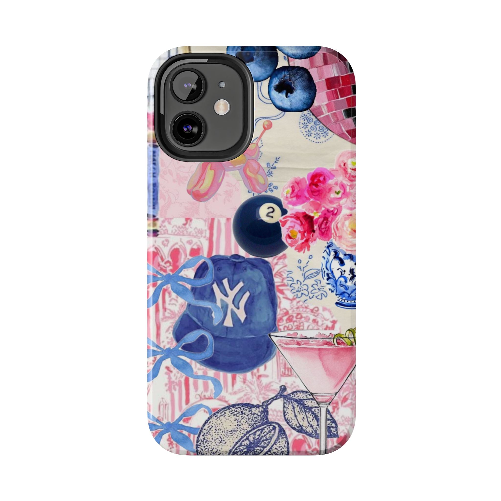 Pink Collage NY Cap, Martini & 8 Ball