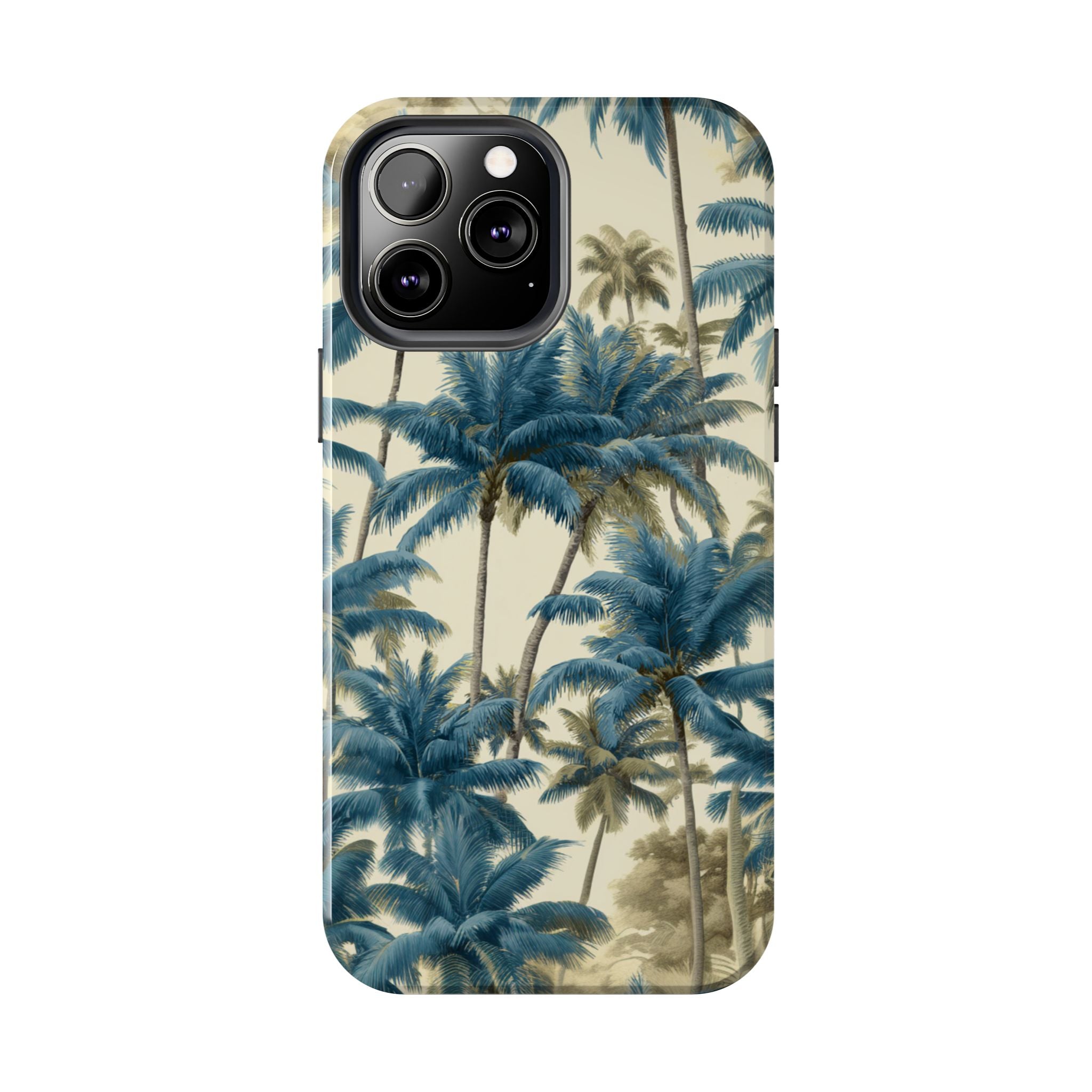 Blue Vintage Tropical Palm