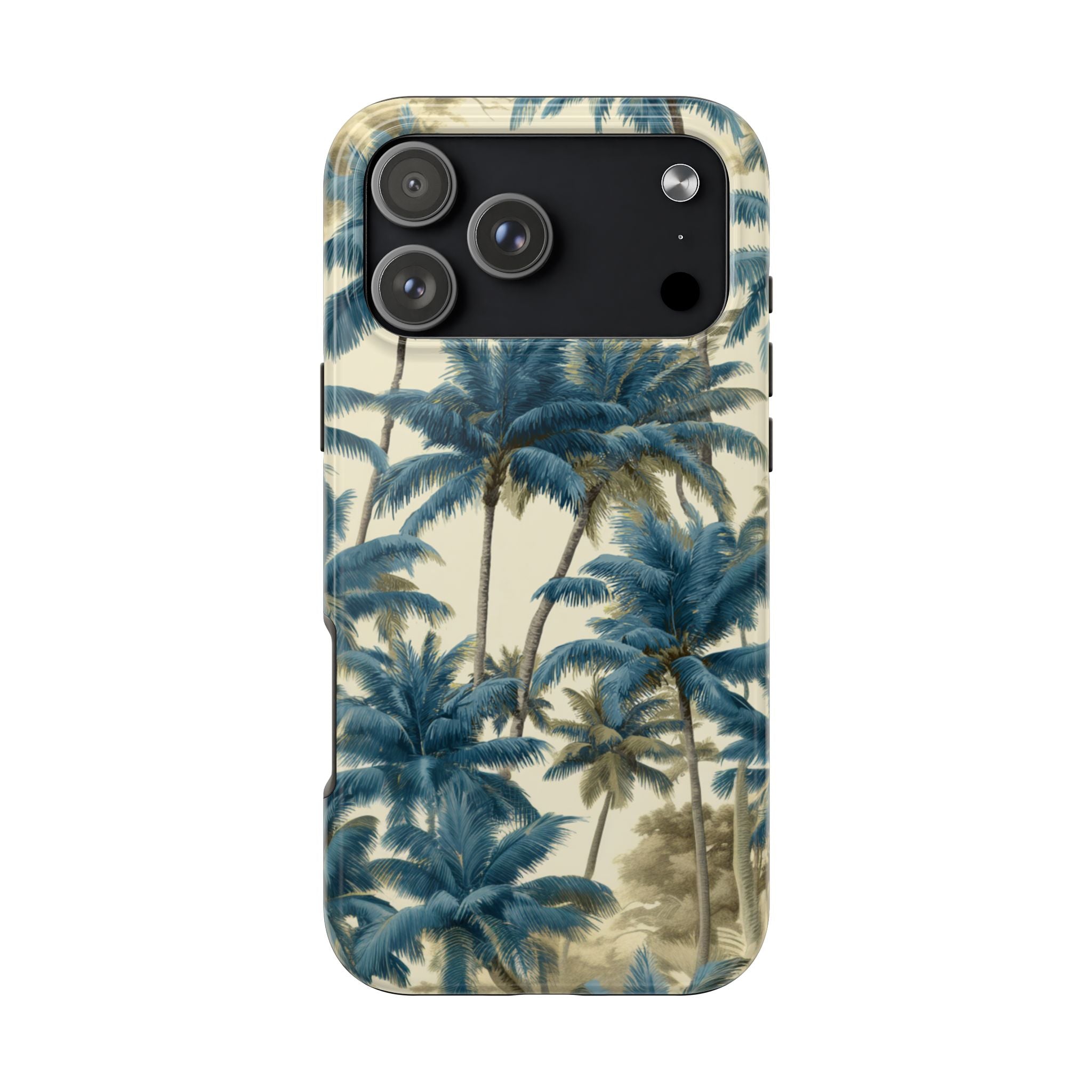 Blue Vintage Tropical Palm