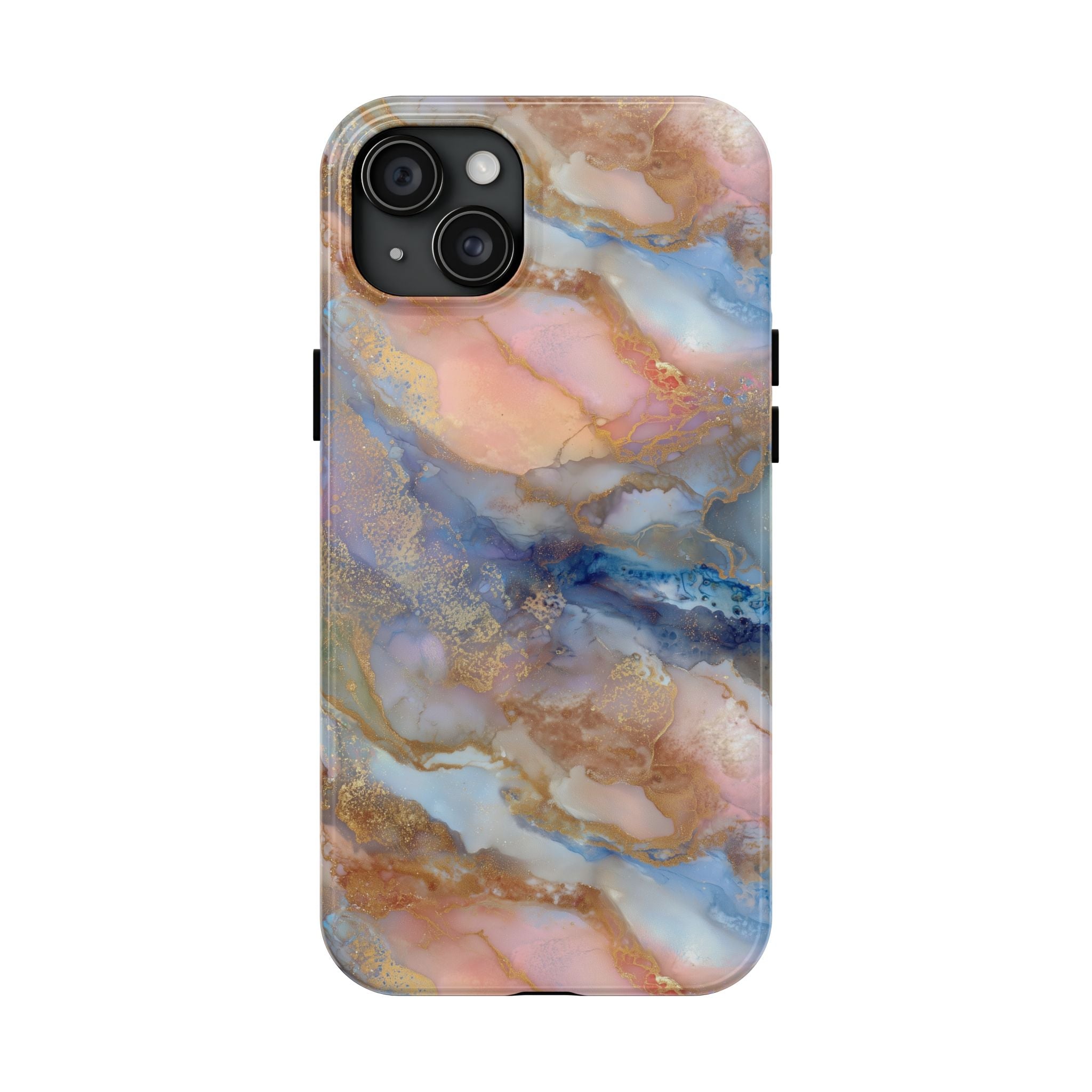 Rose Gold & Blue Abstract Marble