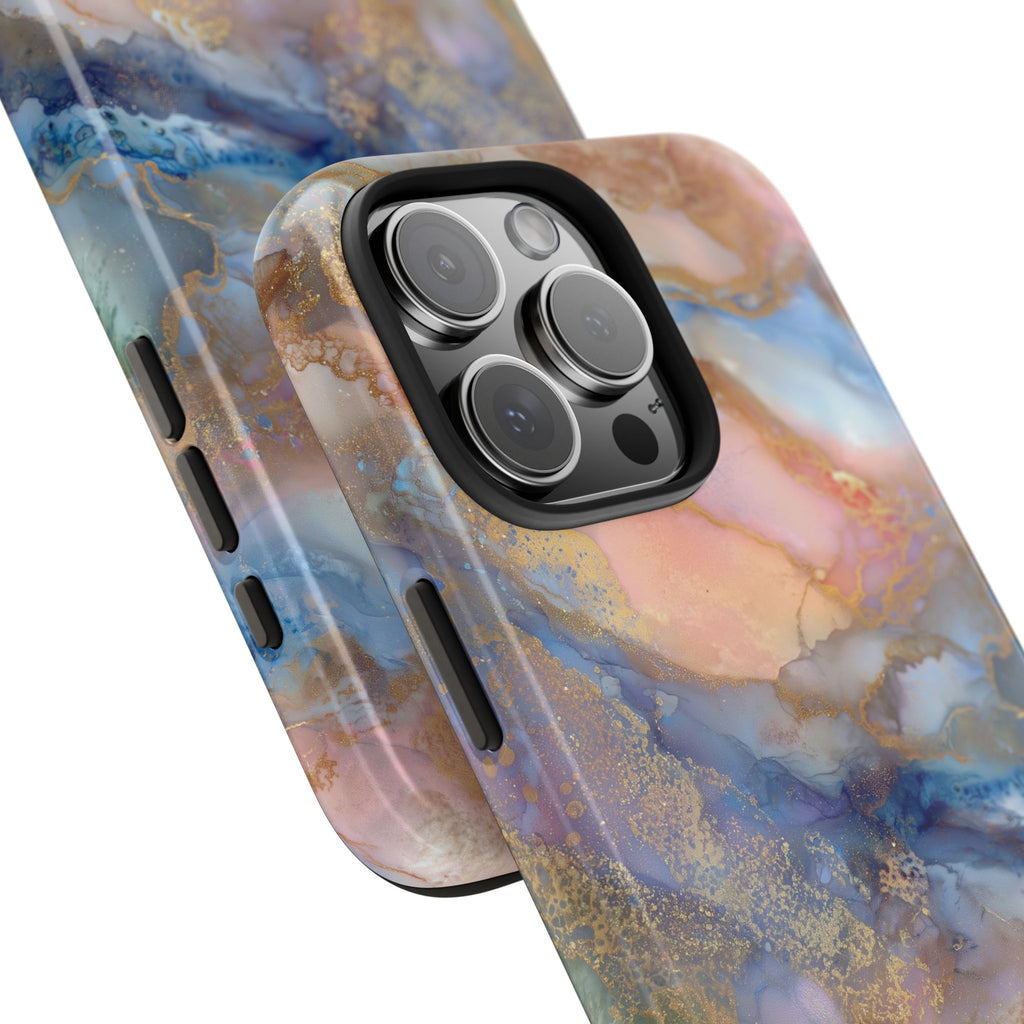 Rose Gold & Blue Abstract Marble