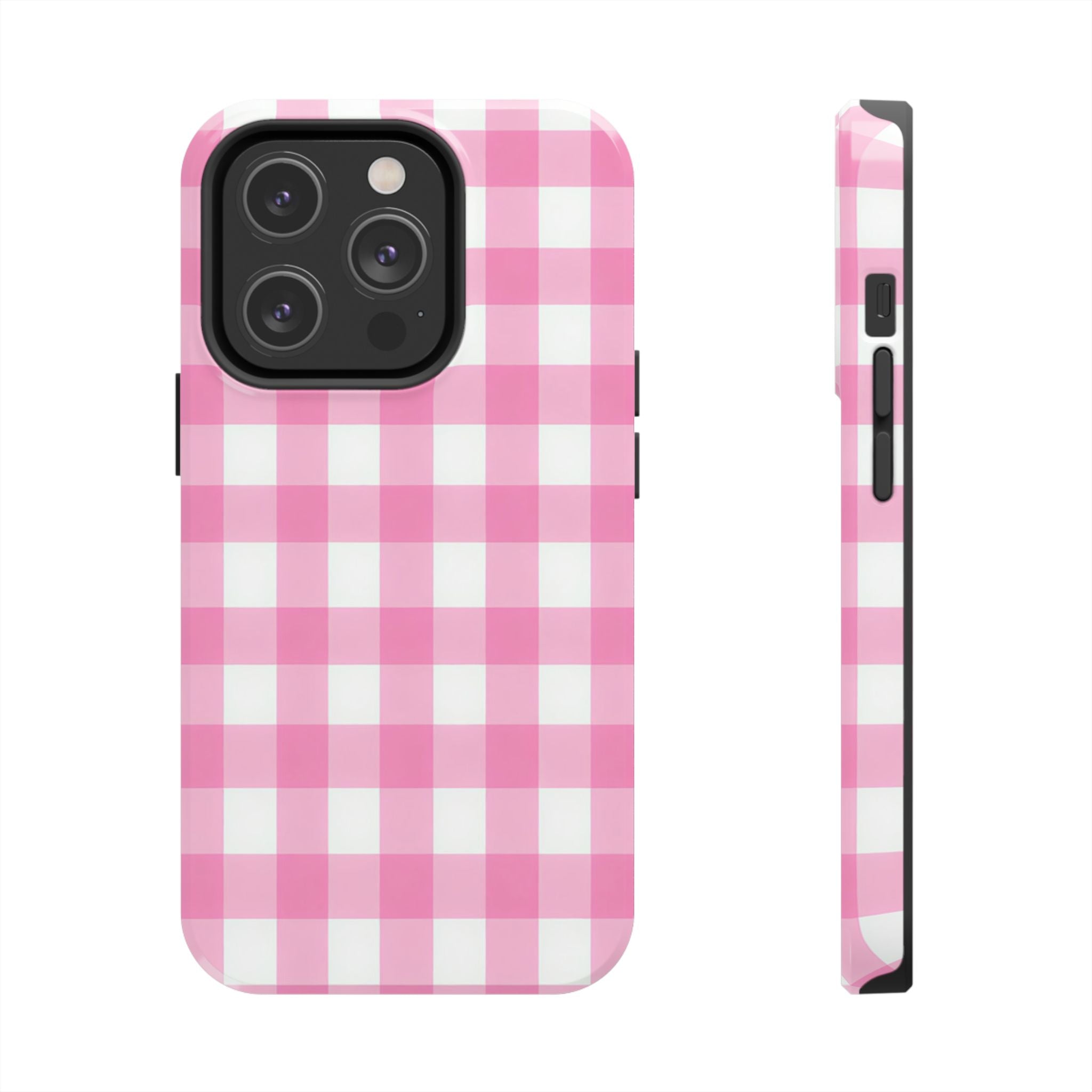 Pink Gingham Checked Pattern