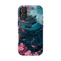 Pink Koi & Ocean Wave