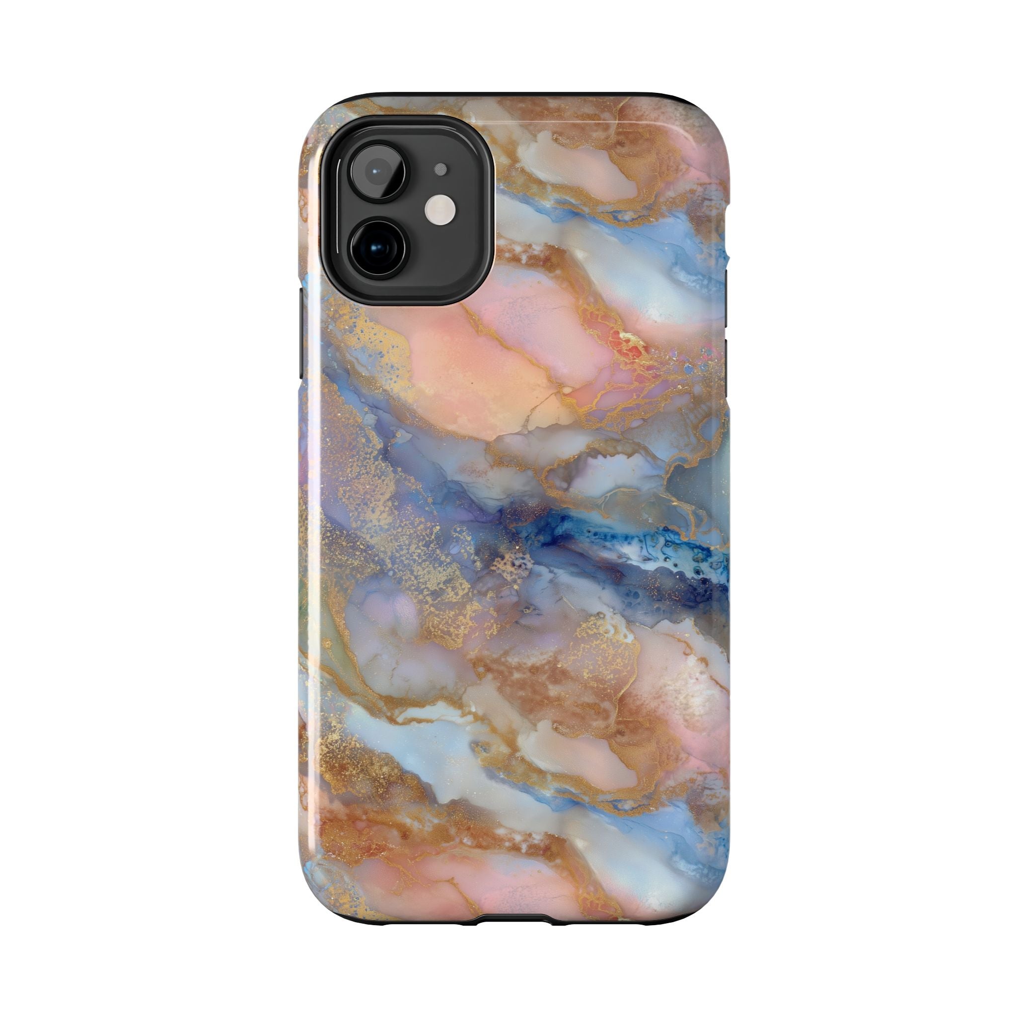 Rose Gold & Blue Abstract Marble
