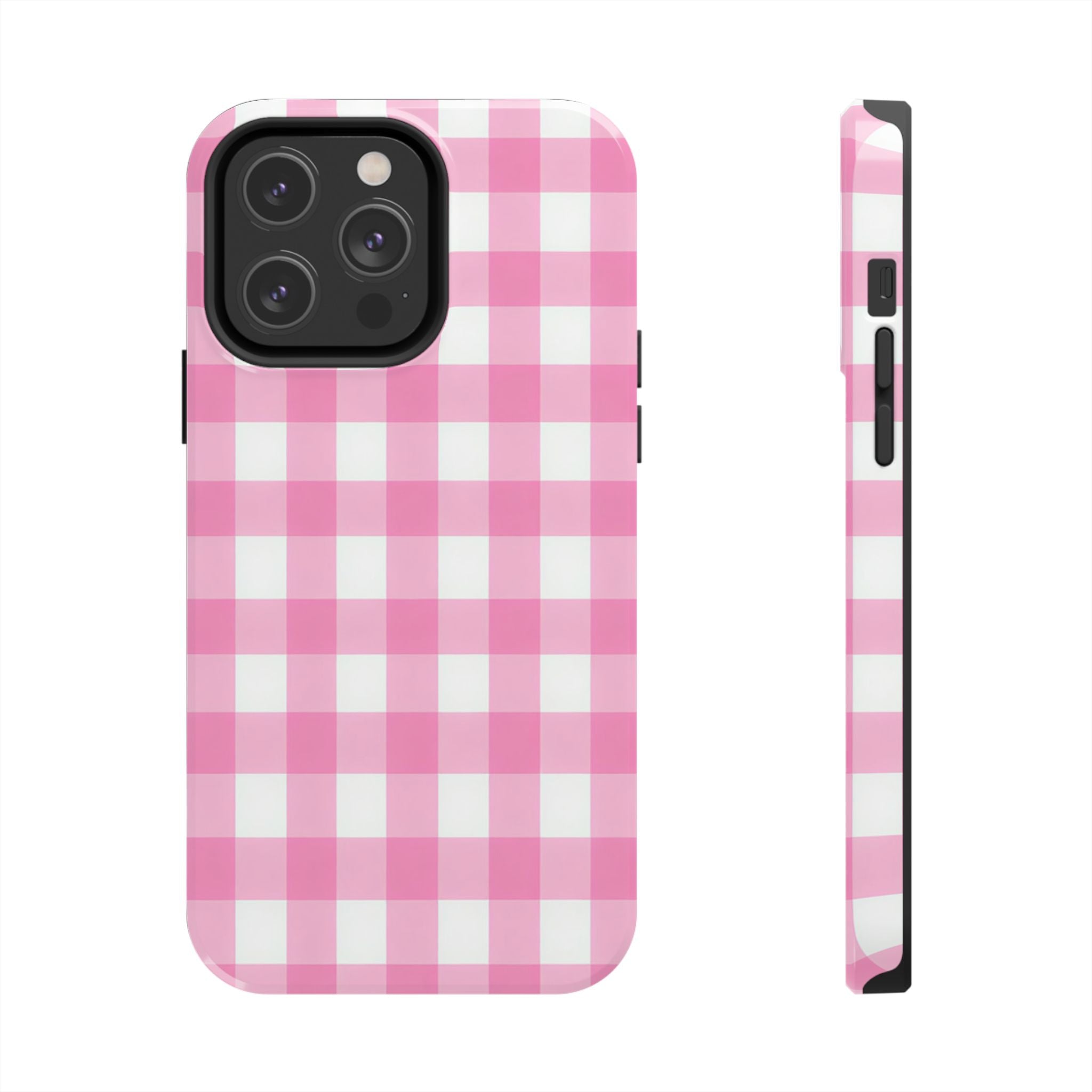 Pink Gingham Checked Pattern