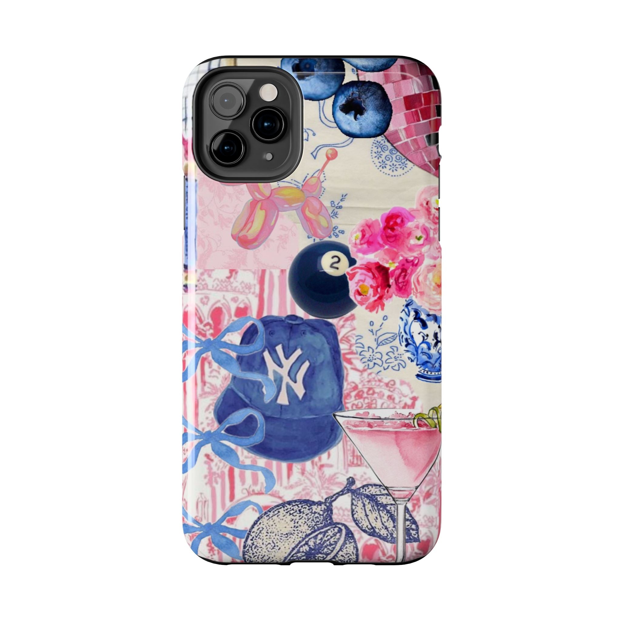 Pink Collage NY Cap, Martini & 8 Ball