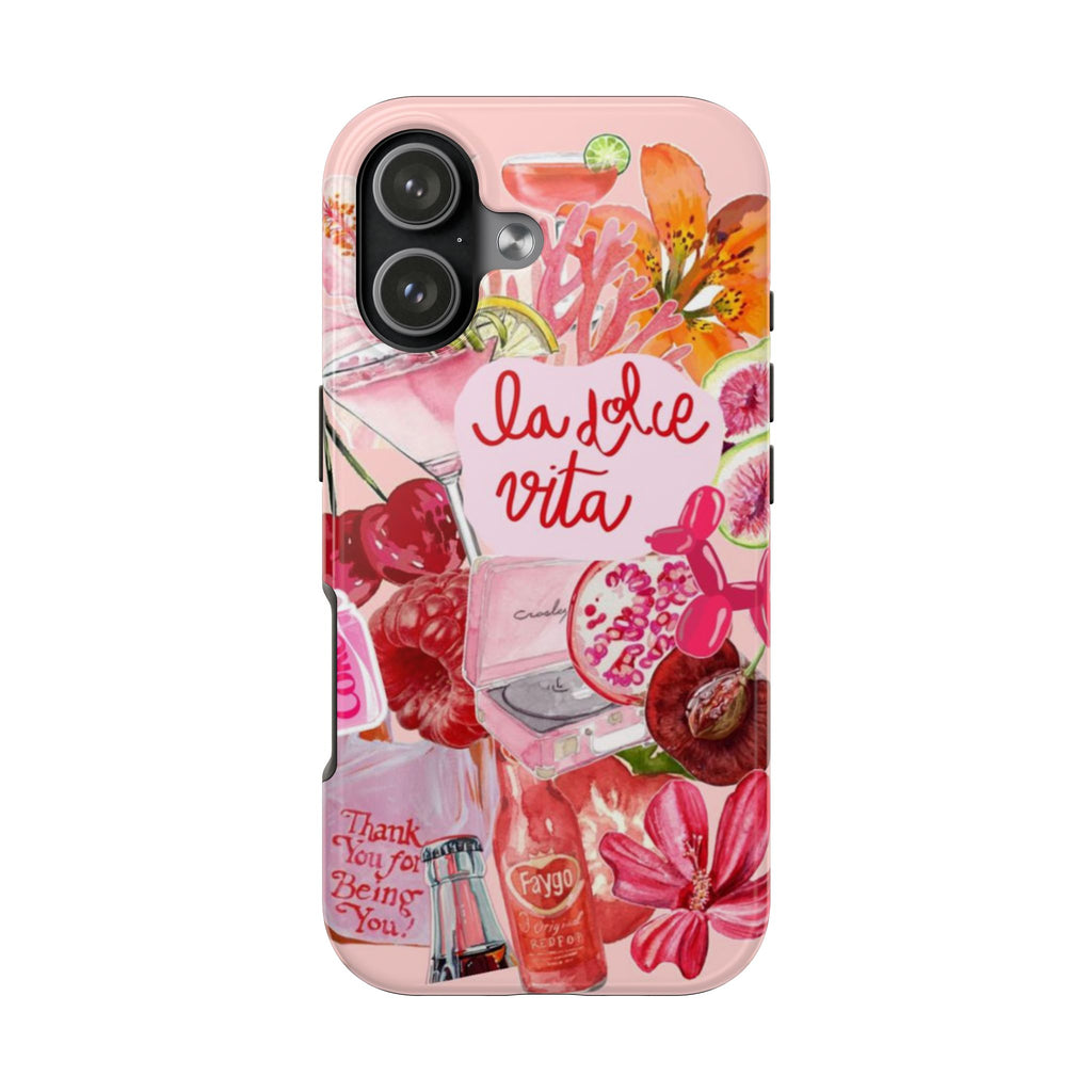 'La Dolce Vita' Pink Floral Collage