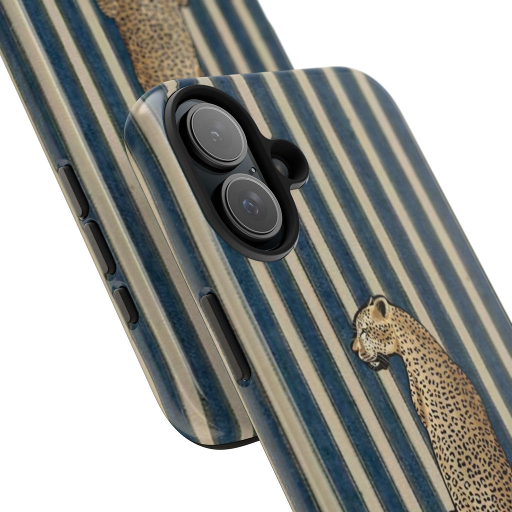 Leopard Vintage Blue Stripe