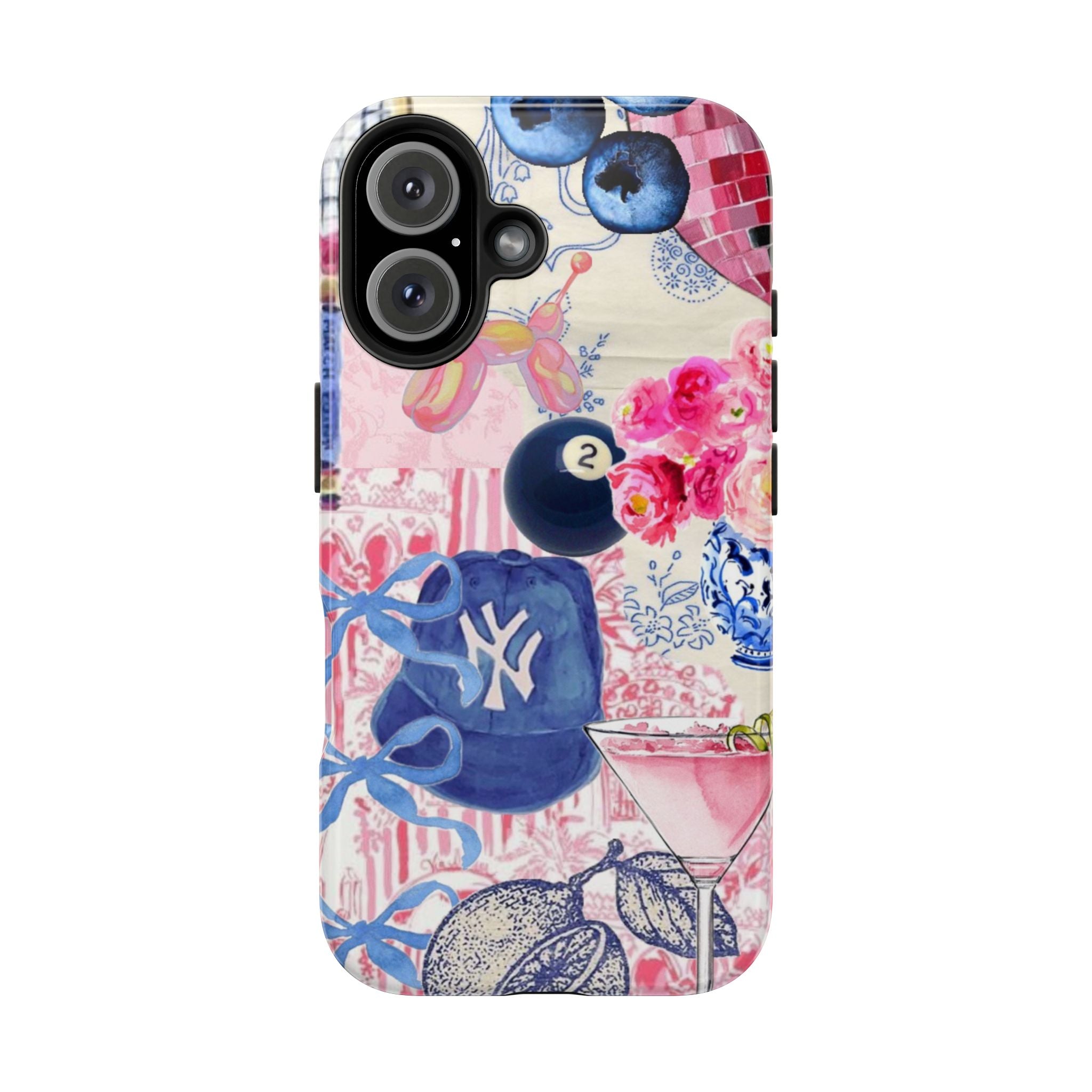 Pink Collage NY Cap, Martini & 8 Ball