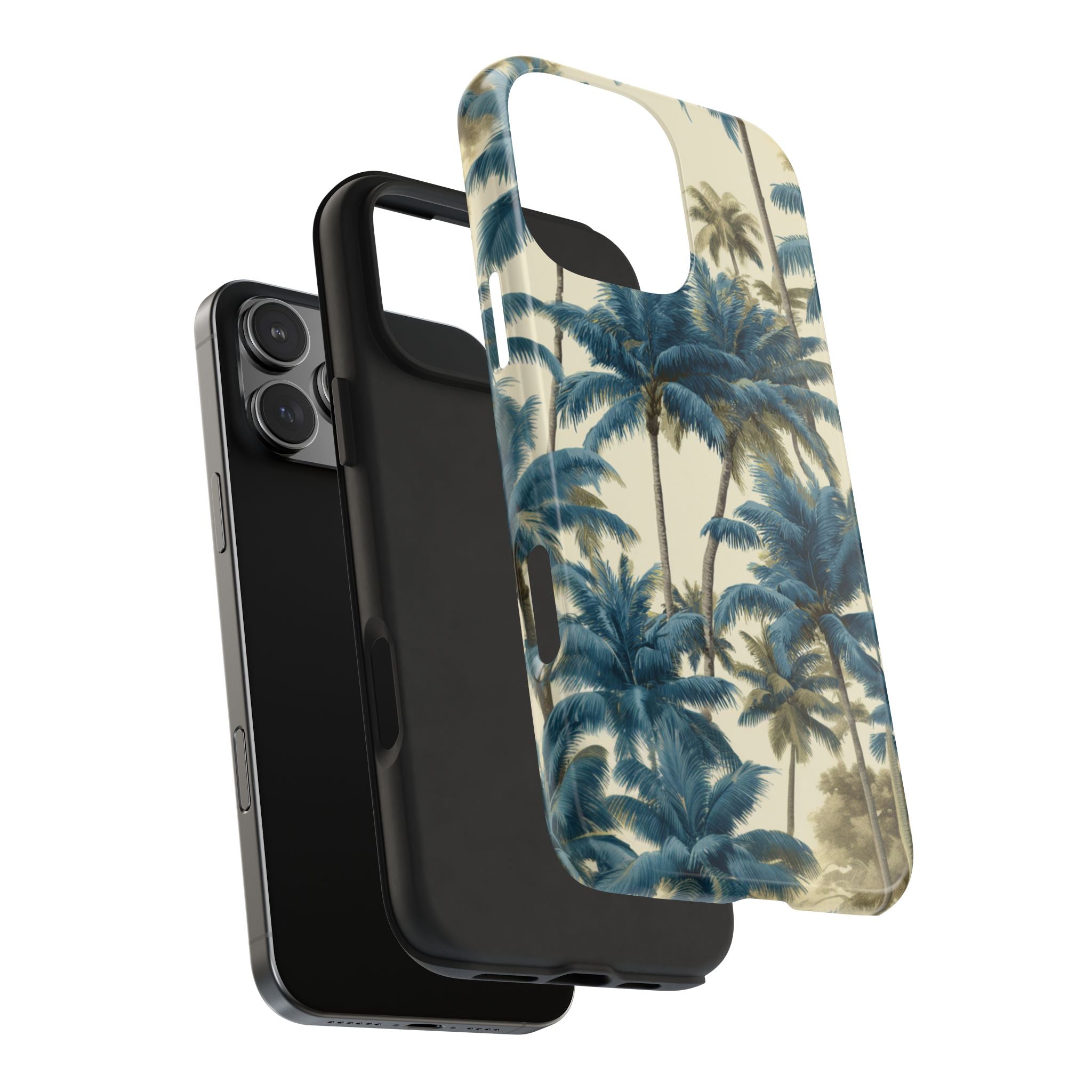 Blue Vintage Tropical Palm