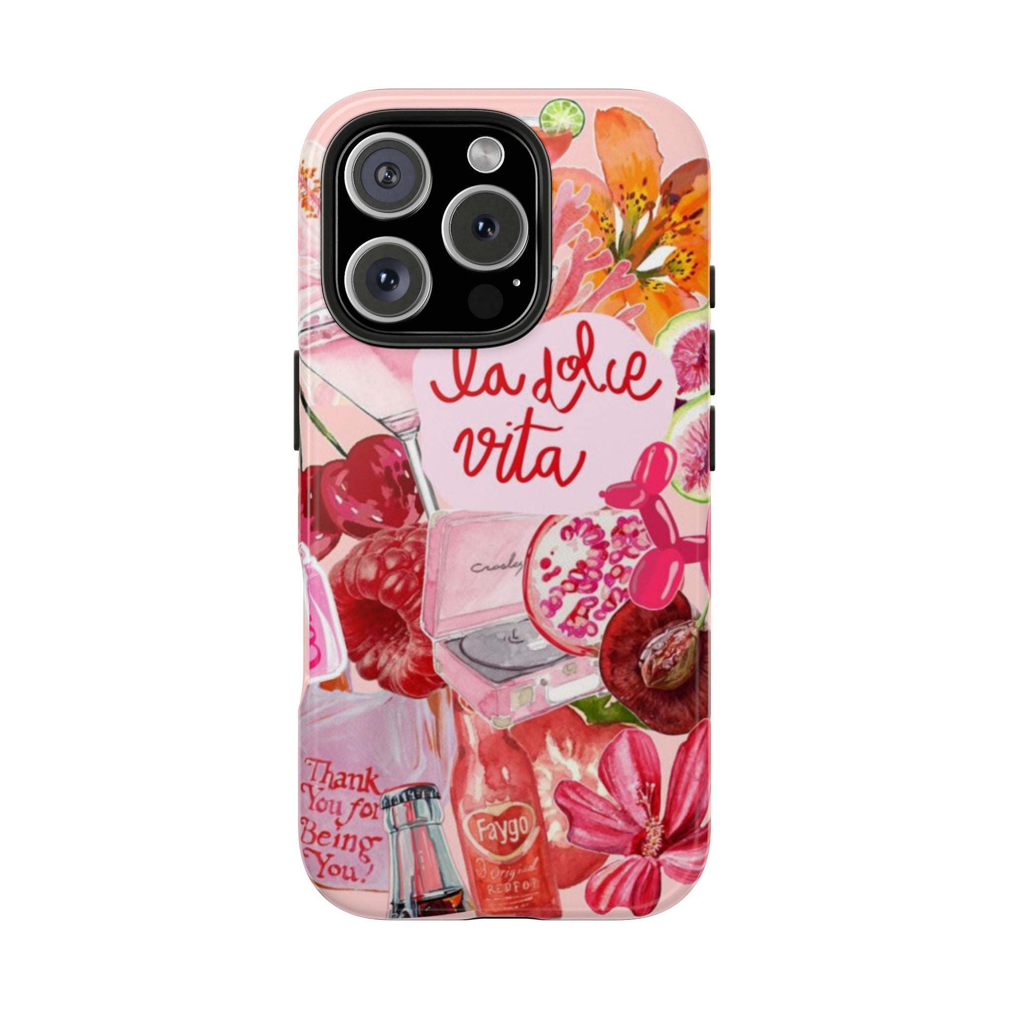 'La Dolce Vita' Pink Floral Collage