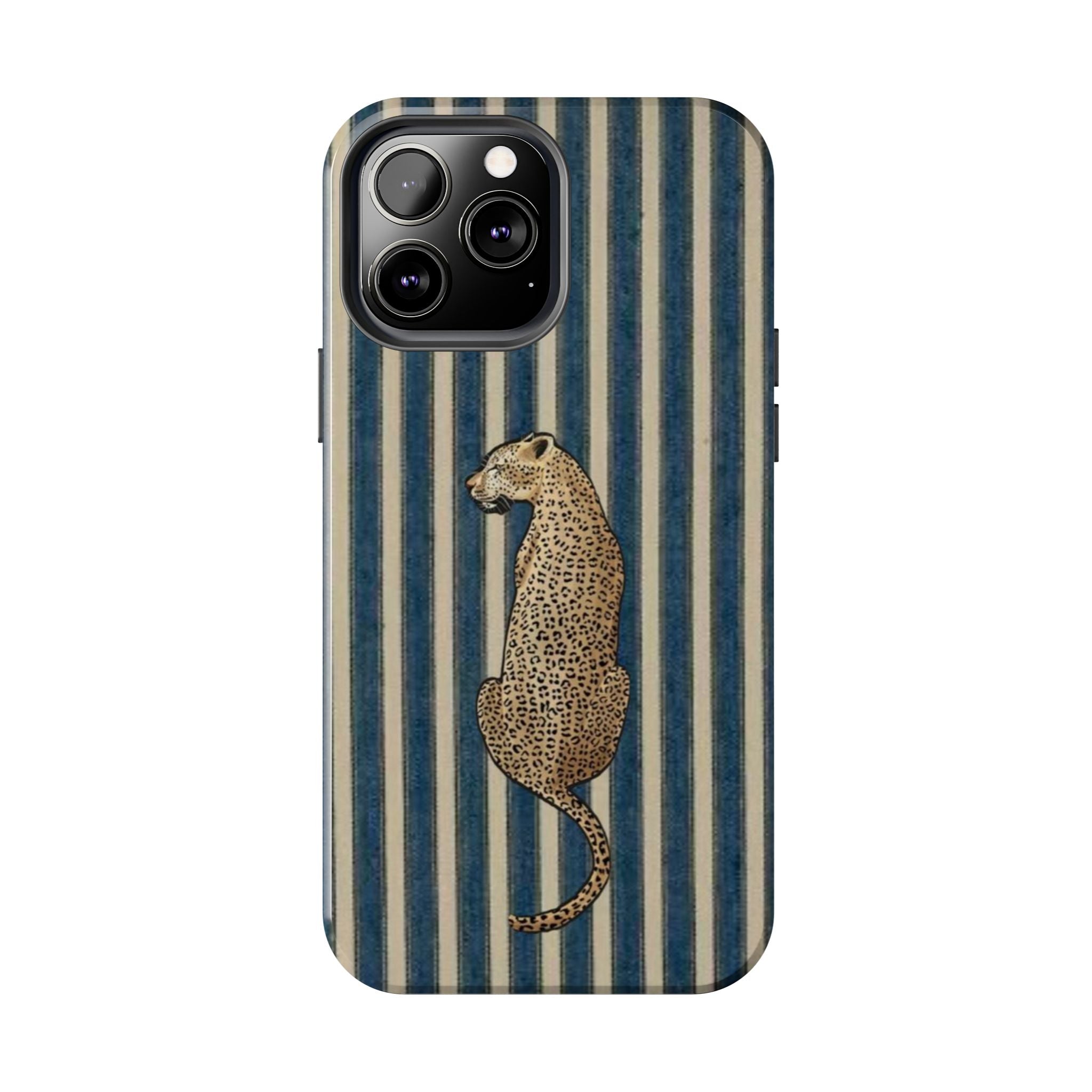 Leopard Vintage Blue Stripe