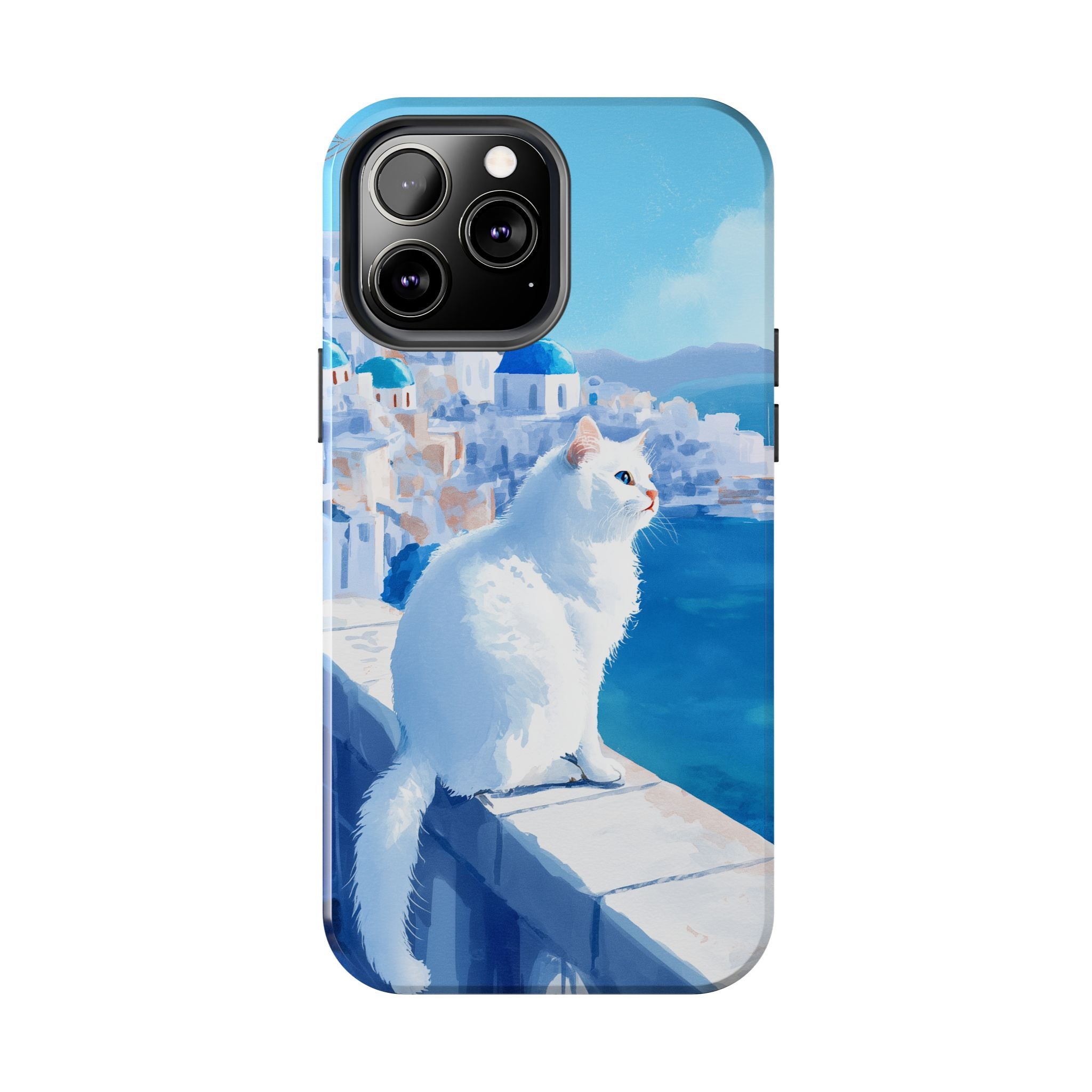 White Cat in Santorini