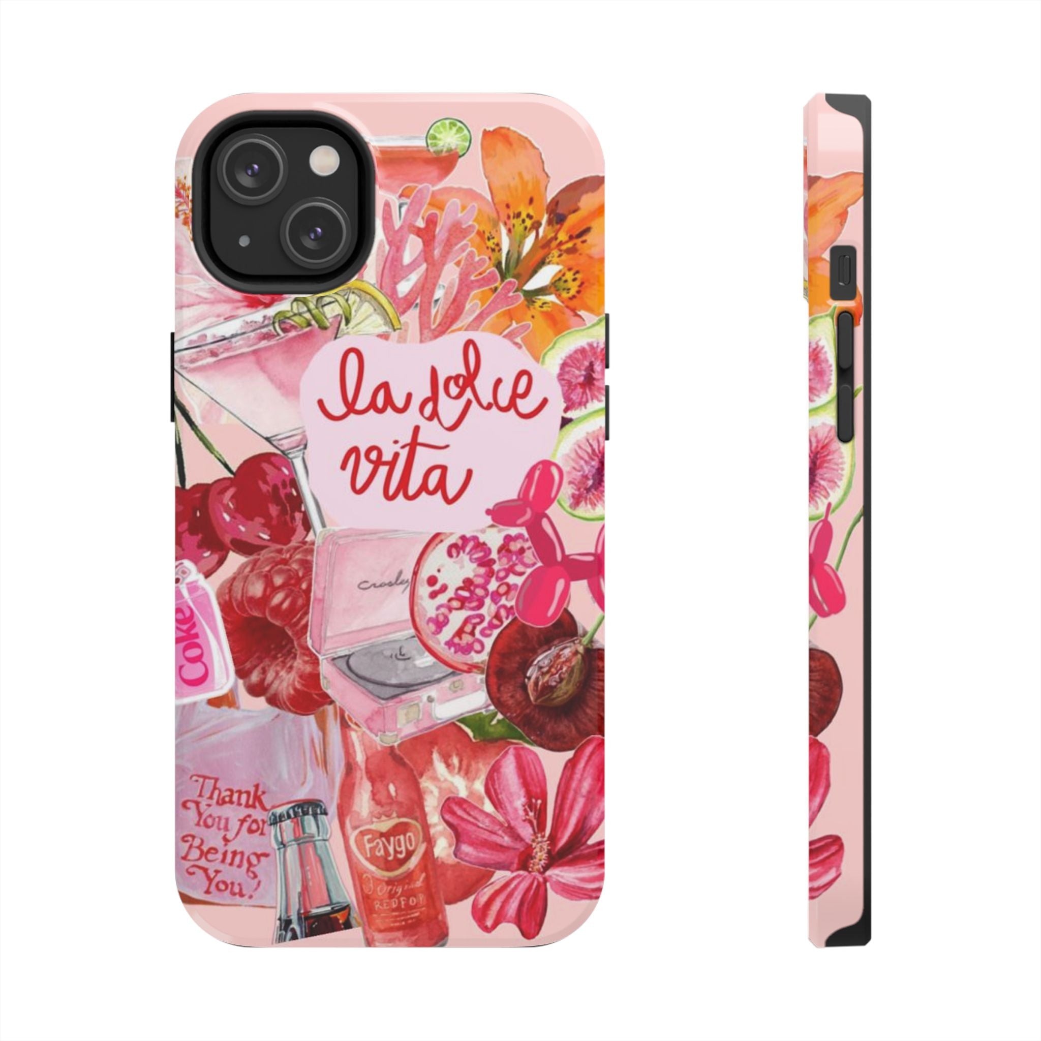 'La Dolce Vita' Pink Floral Collage