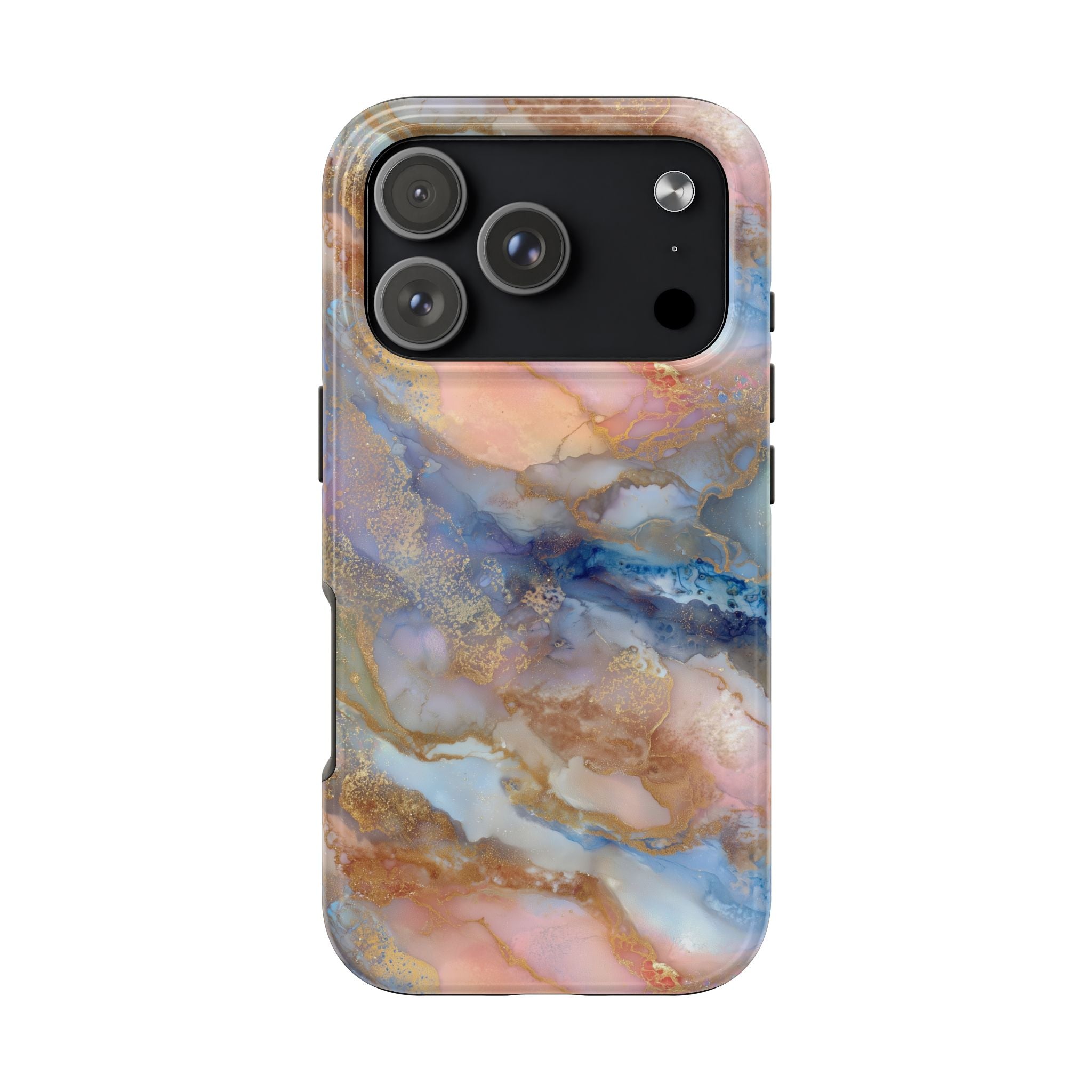 Rose Gold & Blue Abstract Marble