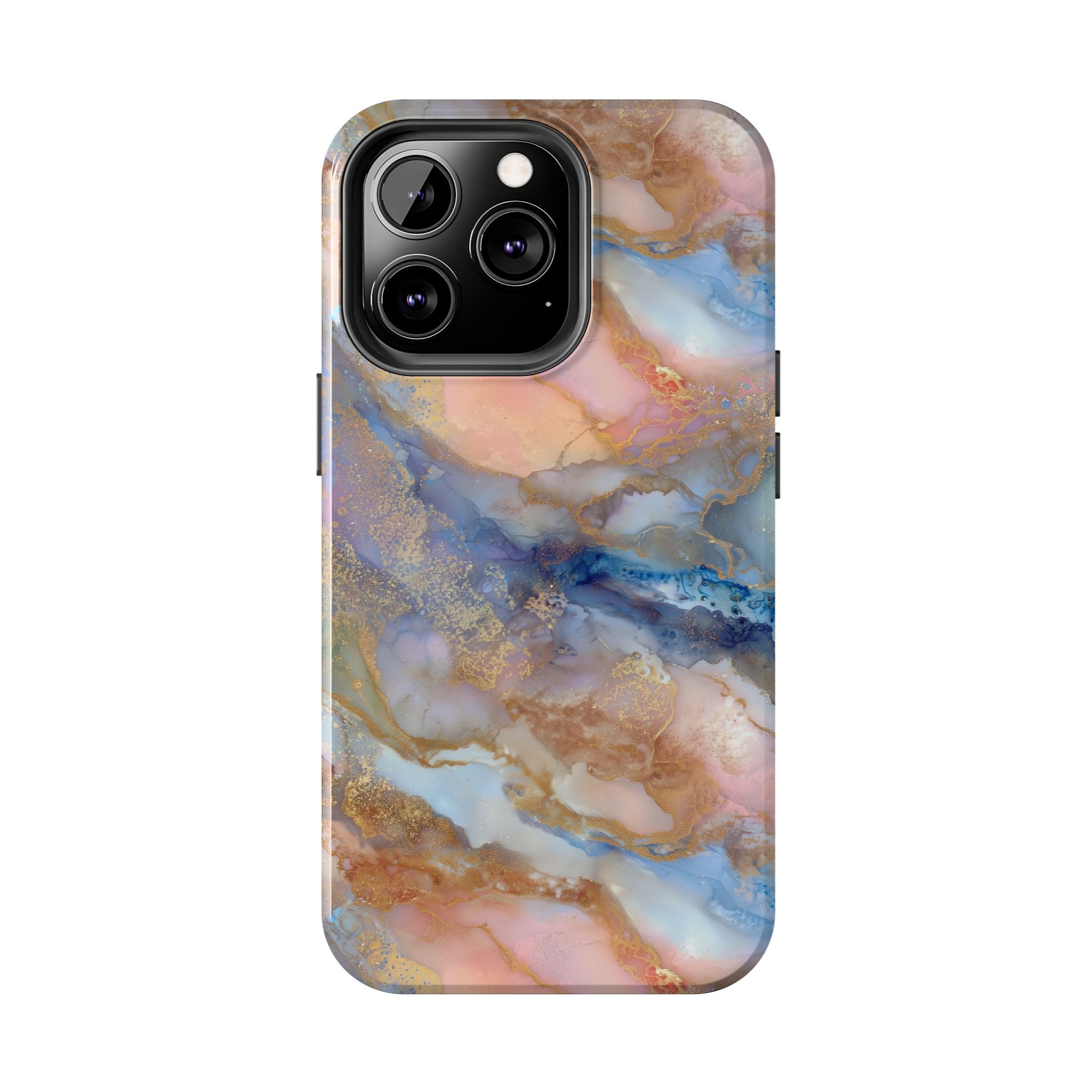 Rose Gold & Blue Abstract Marble