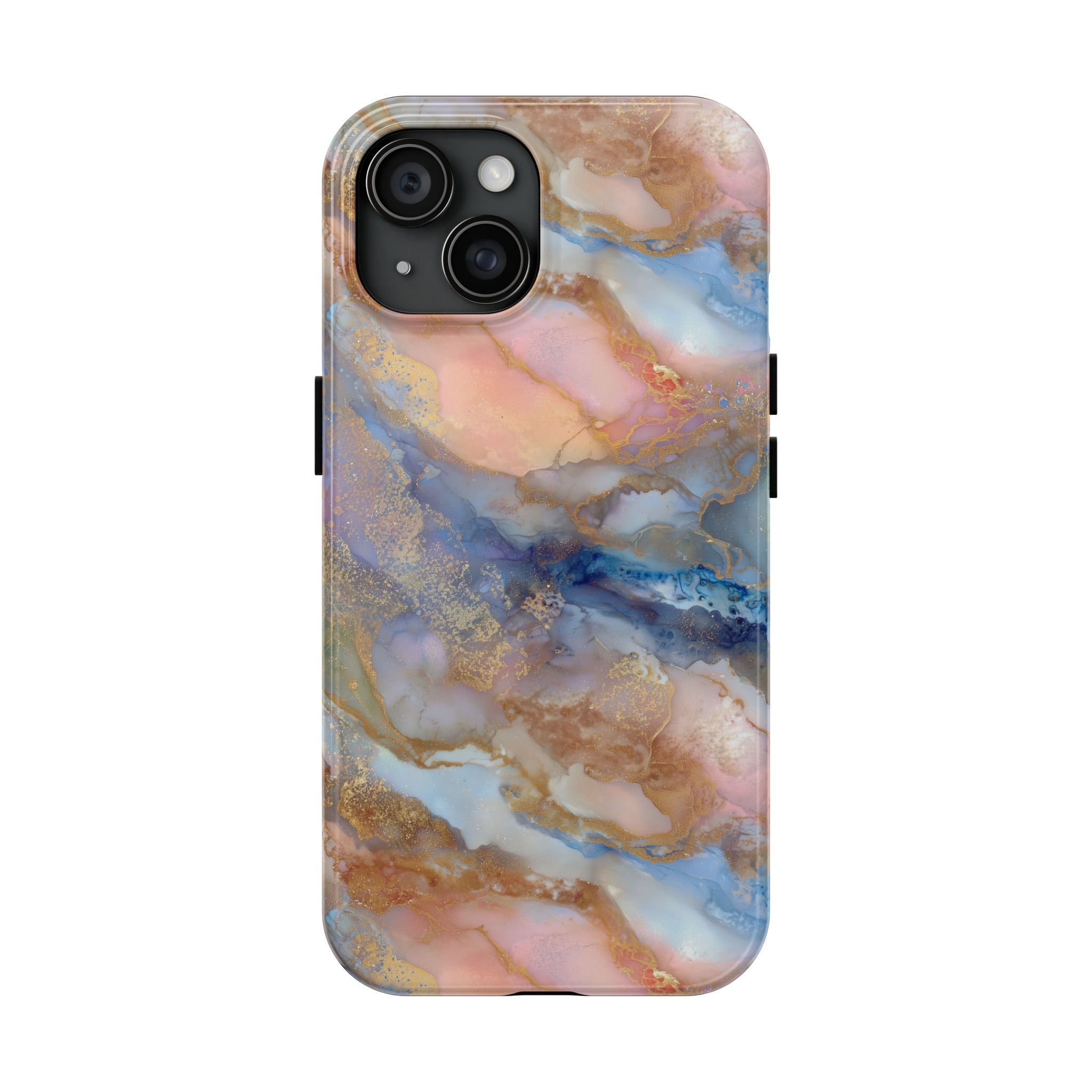 Rose Gold & Blue Abstract Marble