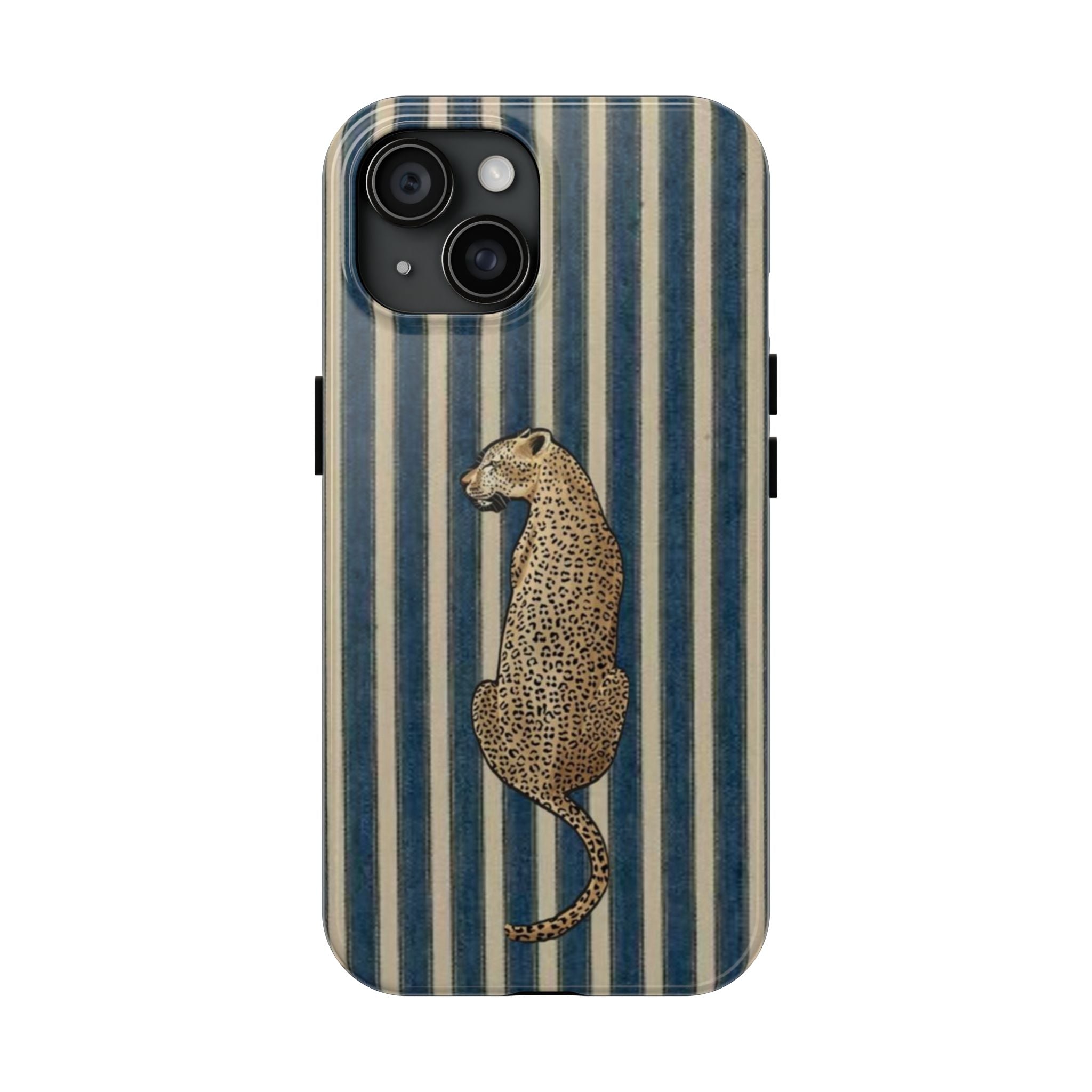 Leopard Vintage Blue Stripe