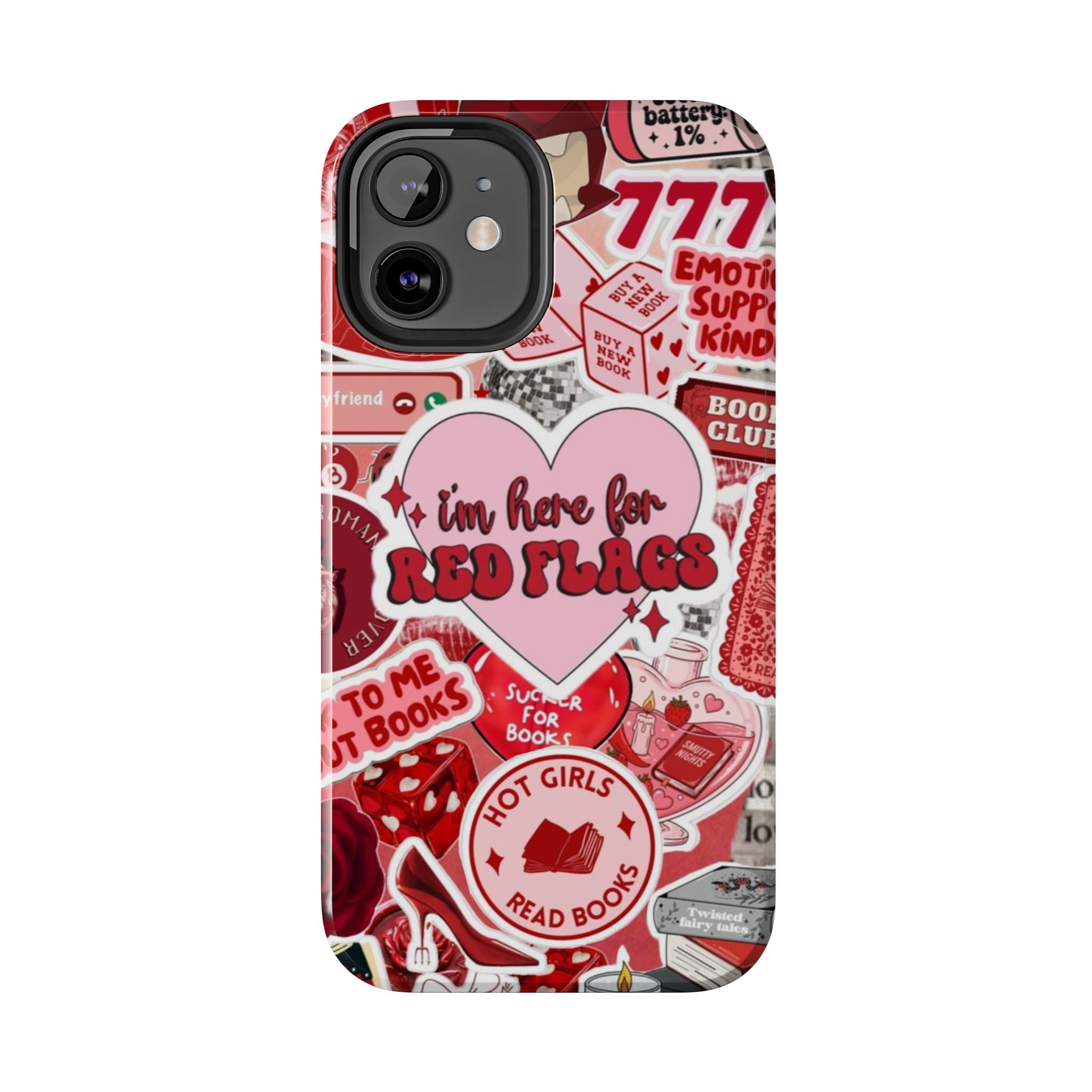"I’m Here for Red Flags" Red Aesthetic Sticker Collage