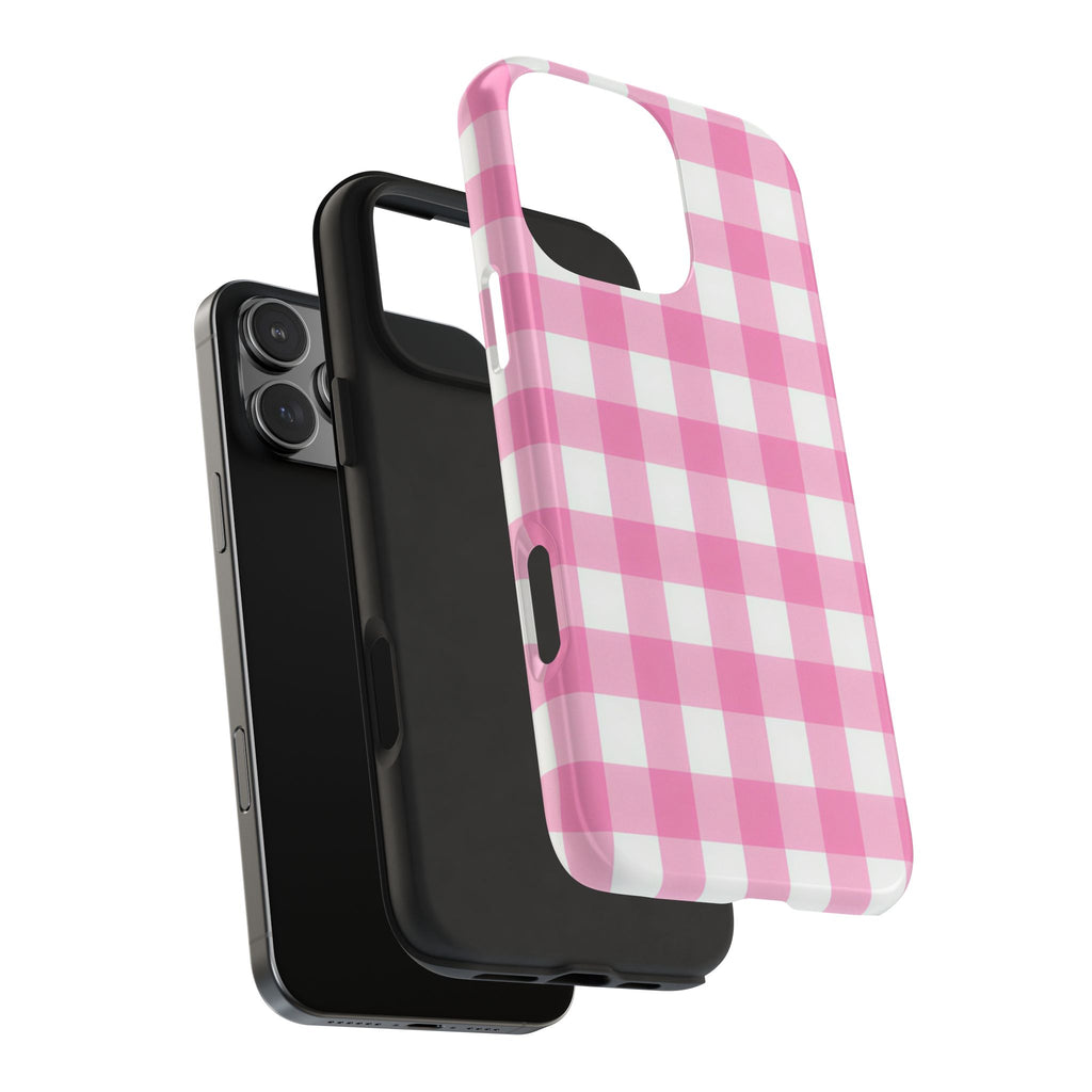 Pink Gingham Checked Pattern