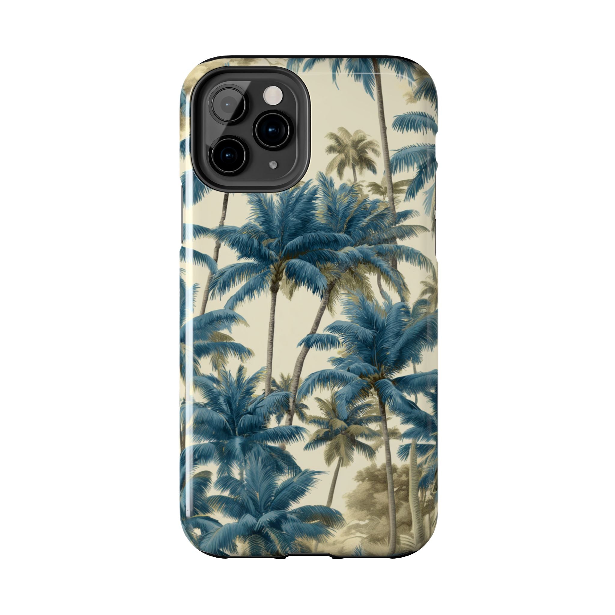Blue Vintage Tropical Palm