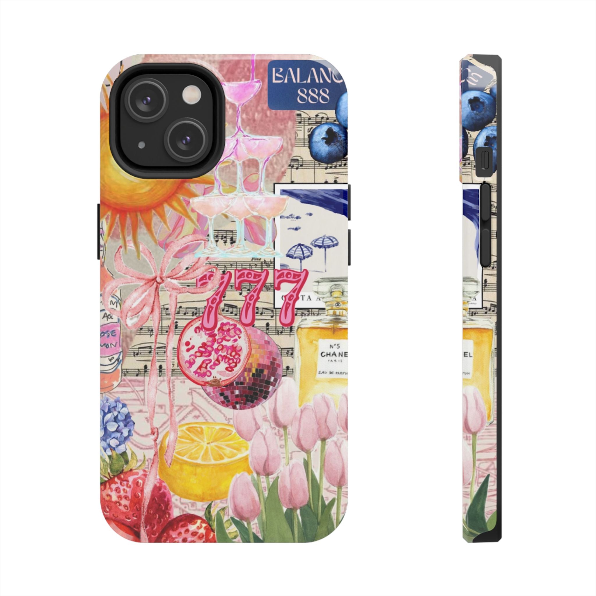 777 Vintage Lemon, Tulips & Pink Motifs