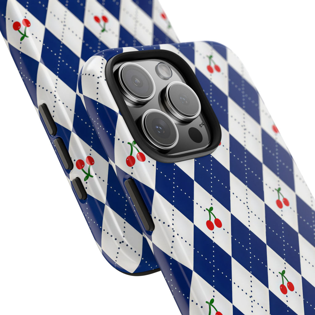 Cherry Argyle Blue Diamond