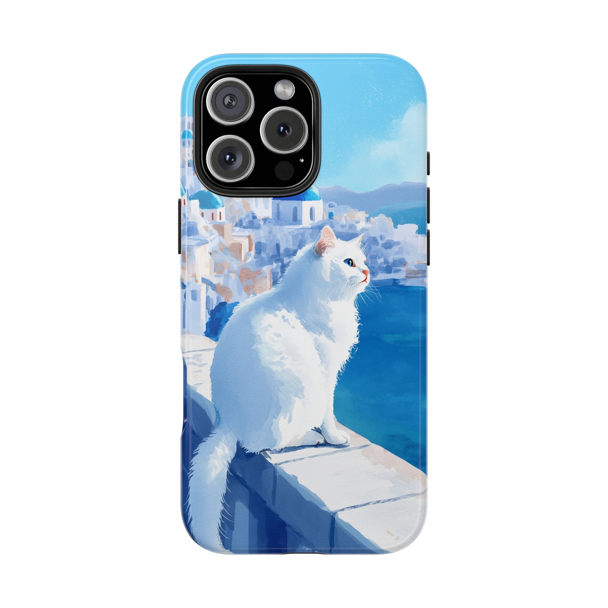 White Cat in Santorini