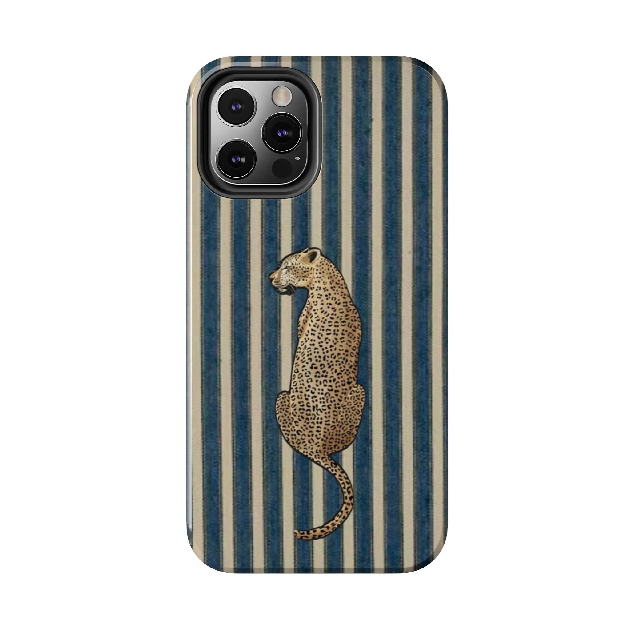 Leopard Vintage Blue Stripe